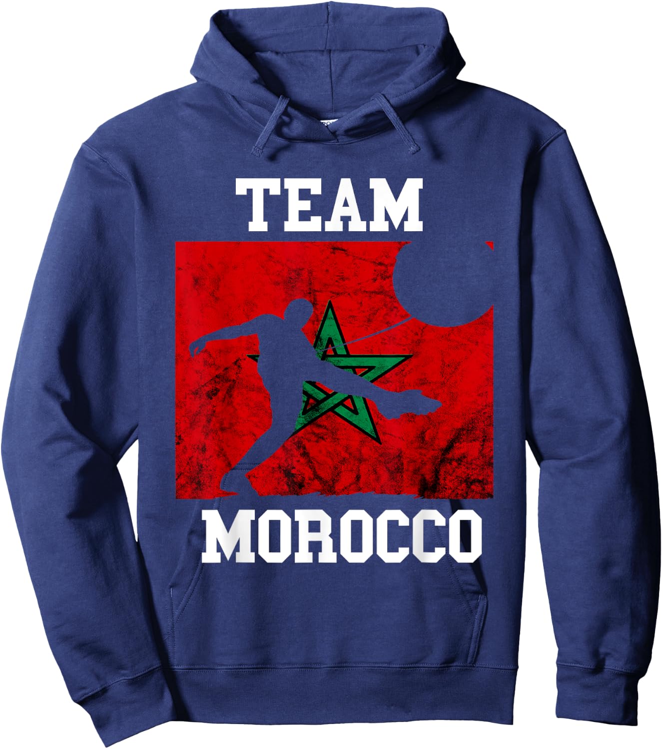 Morocco Moroccan Soccer Team Moroccan Pride Morocco Flag Hoodie - Hoodie | Navy