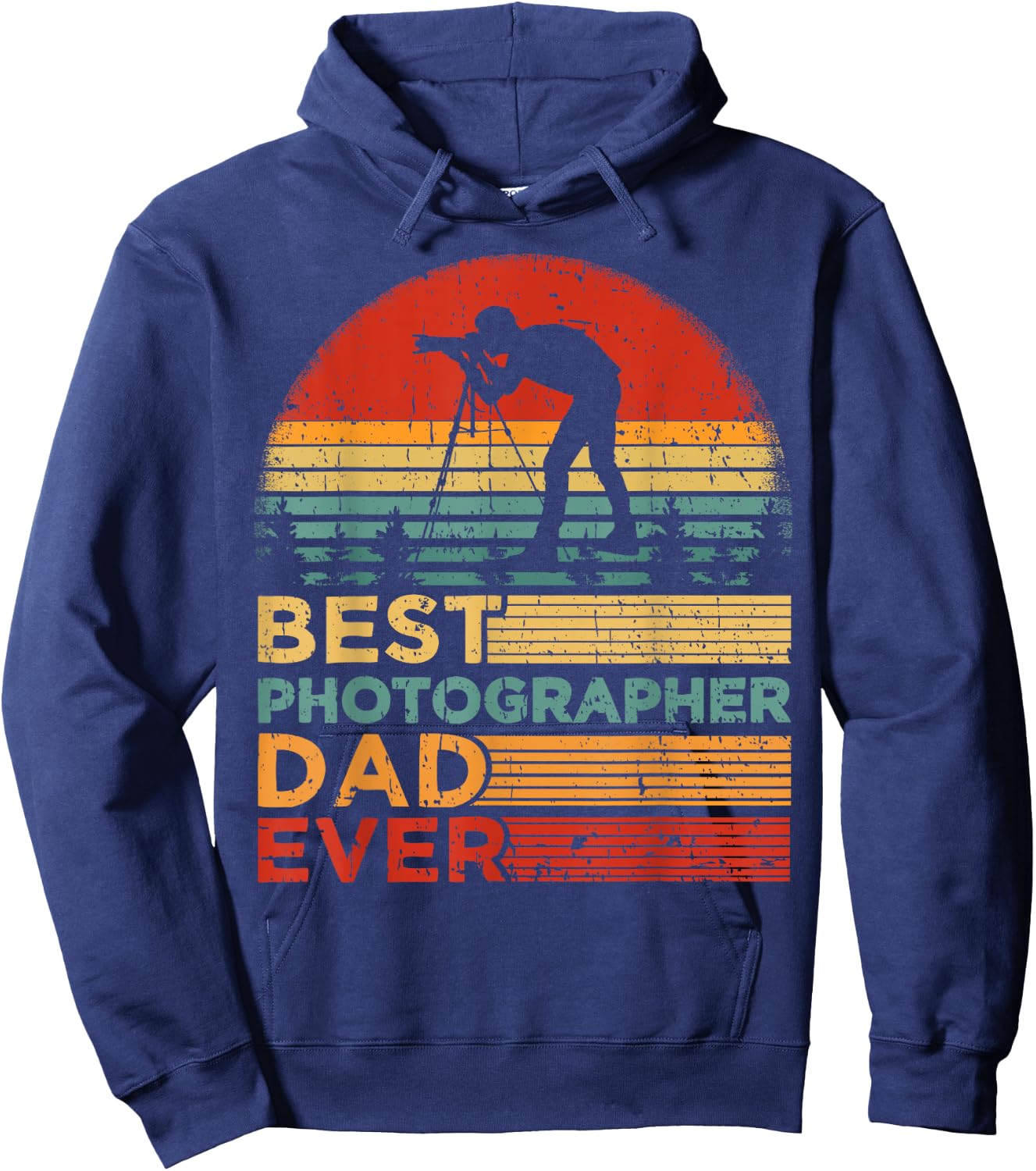Best Photographer Dad Ever Vintage Photographer Father's Day Hoodie - Hoodie | Navy