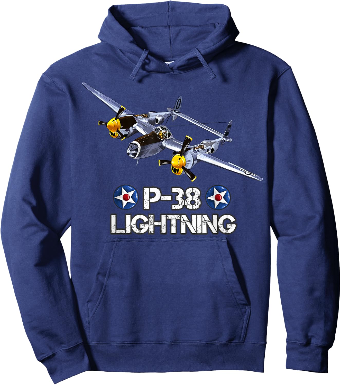 World War 2 American P-38 Lightning Fighter Airplane Hoodie - Hoodie | Navy