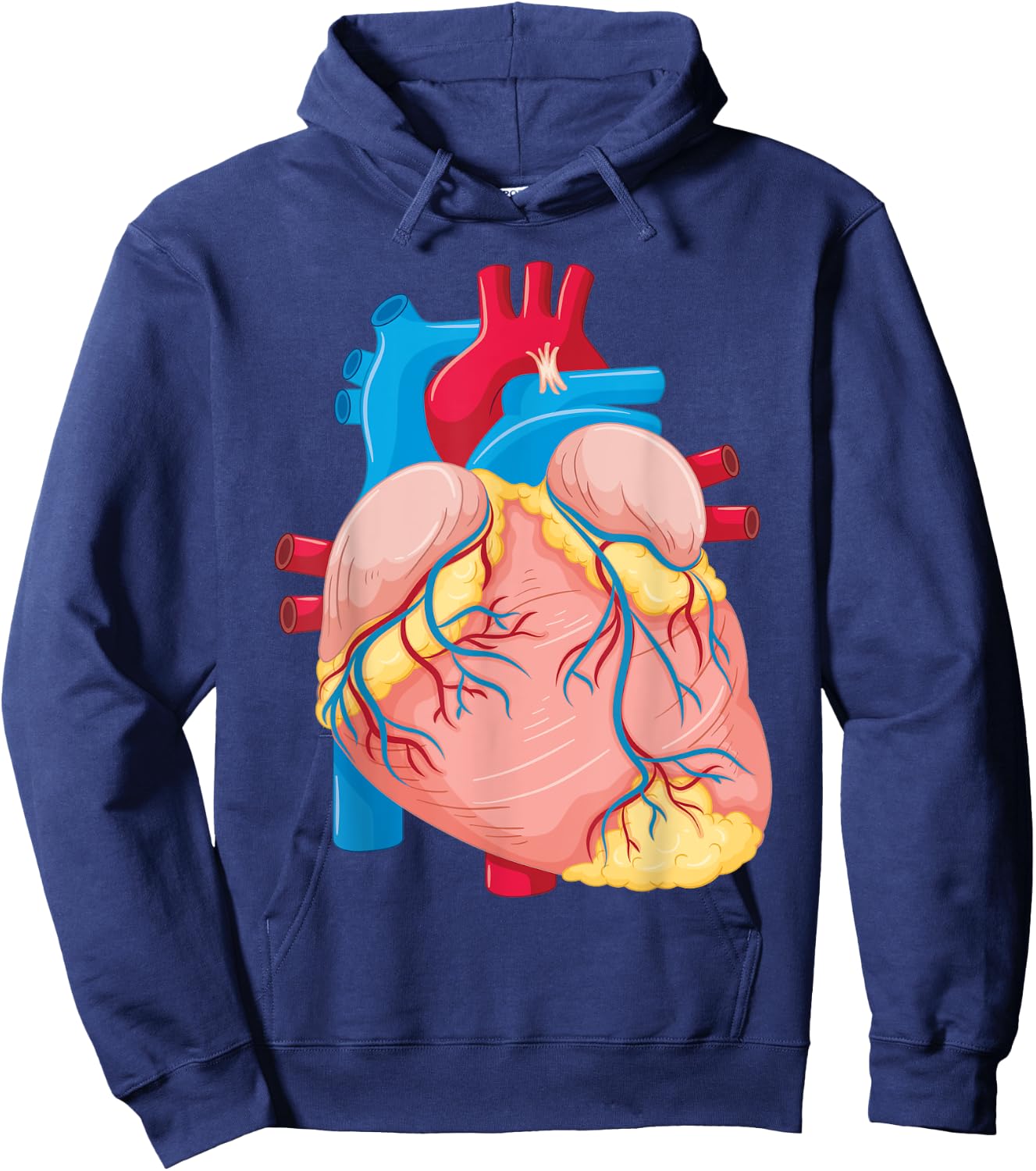 Human Anatomy Heart Cartoon Nurse Doctor Science Lover Gifts Hoodie - Hoodie | Navy