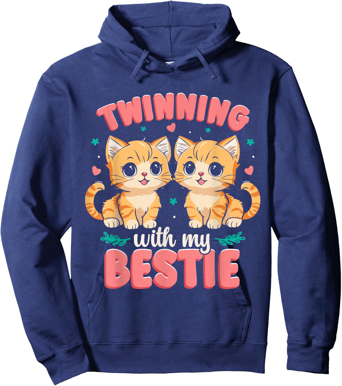 Twins Day | Friends Matching | Twinning Bestie Cat Hoodie - Hoodie | Navy