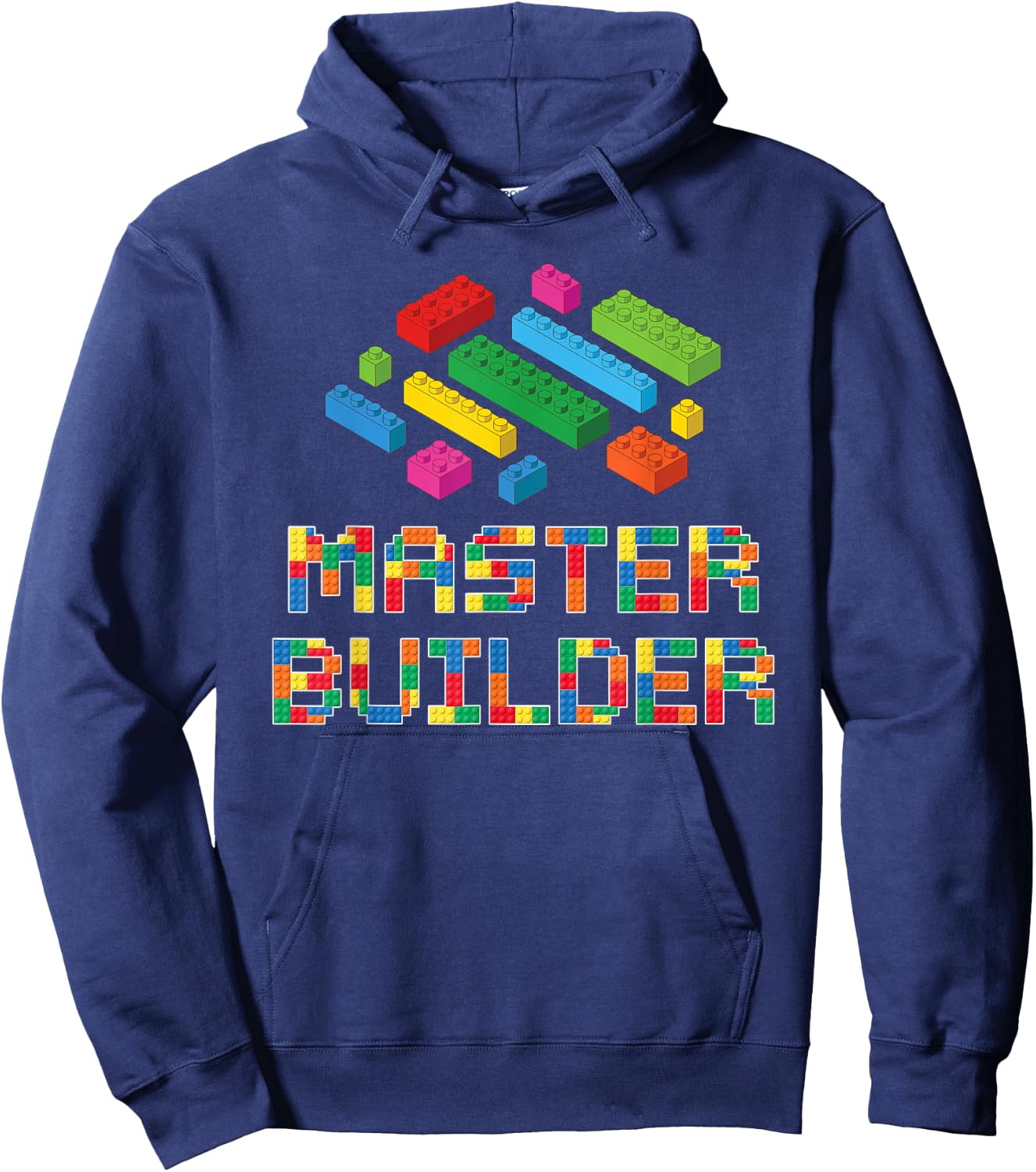 Master Builder Blocks Building Brick Builder Kids Funny Hoodie - Hoodie | Navy