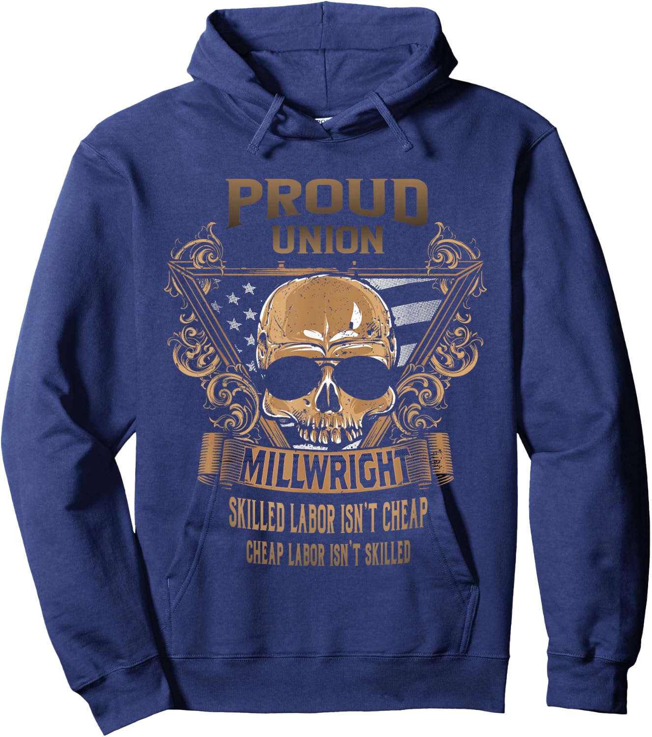 Union Millwright - Proud Union American Worker Hoodie - Hoodie | Navy