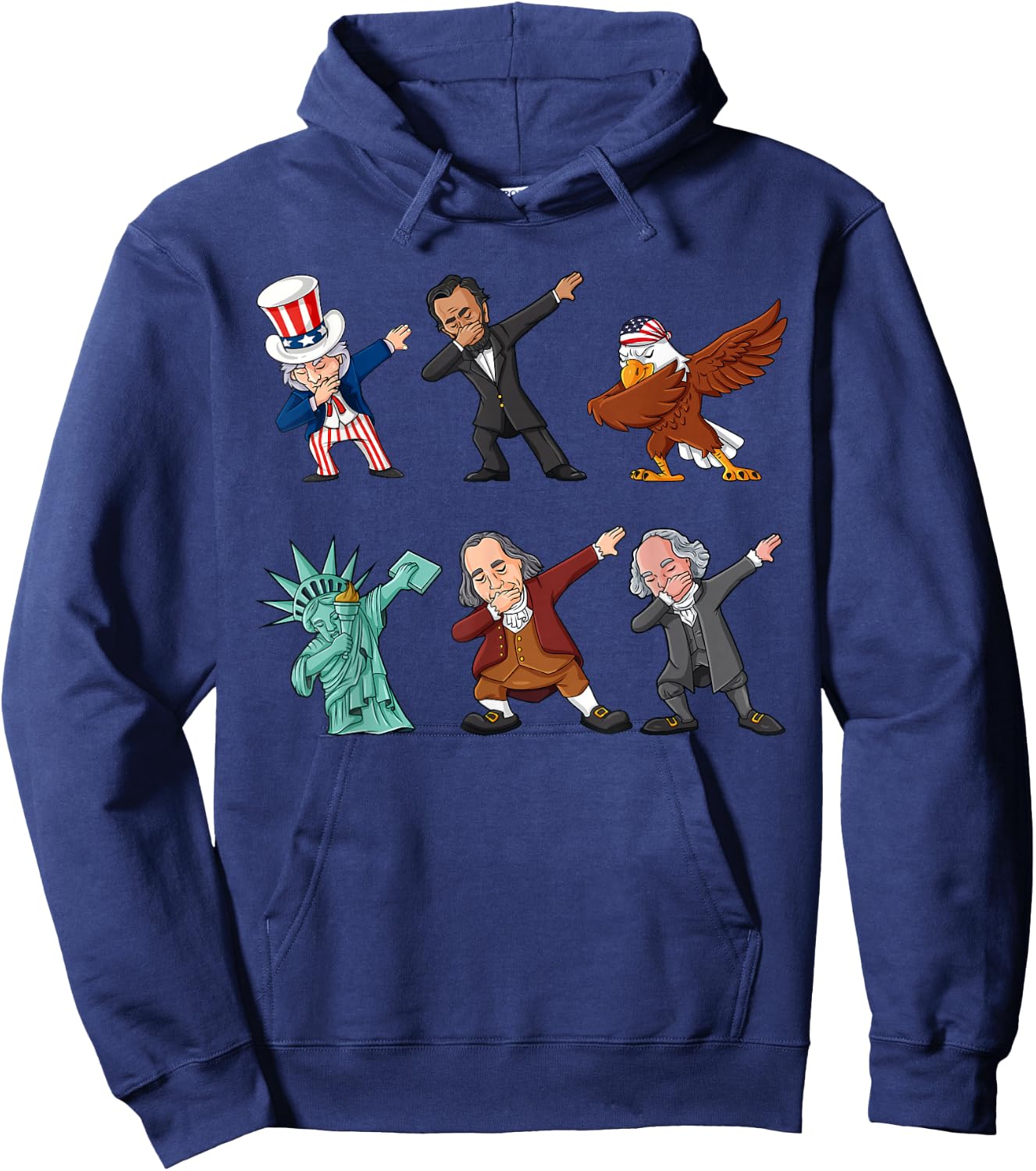 Dabbing Uncle Sam And Friends 4th Of July Boys Girls Kids Hoodie - Hoodie | Navy