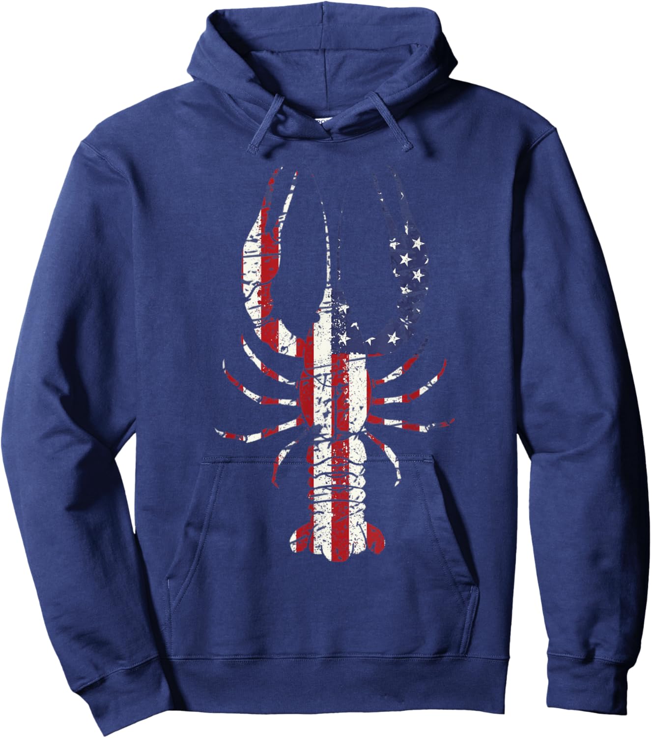 Mardi Gras Shirt Fleur De Lis Crawfish Shirt American Flag Hoodie - Hoodie | Navy