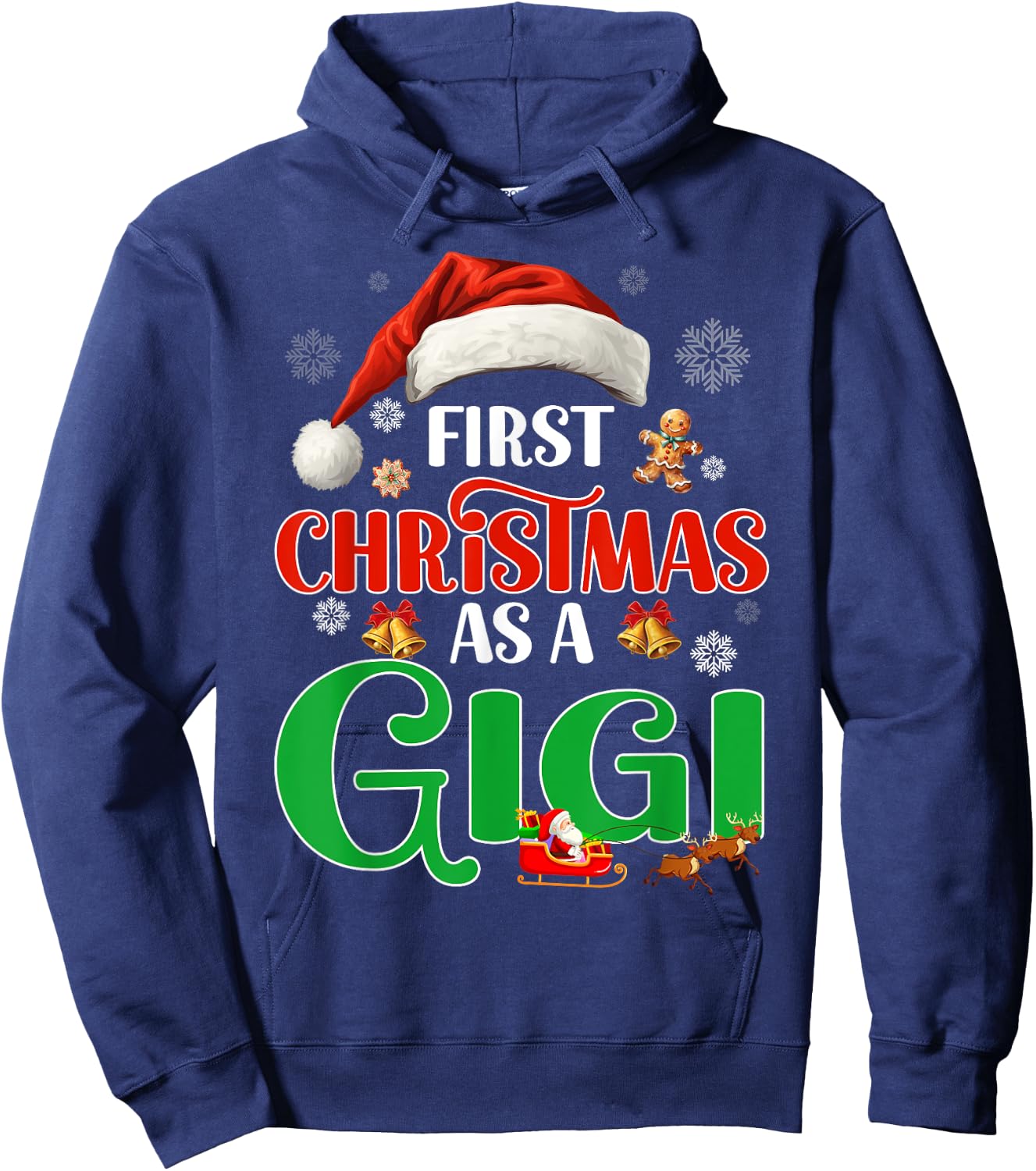 Funny Announcement First Christmas As A Gigi Matching Family Hoodie - Hoodie | Navy