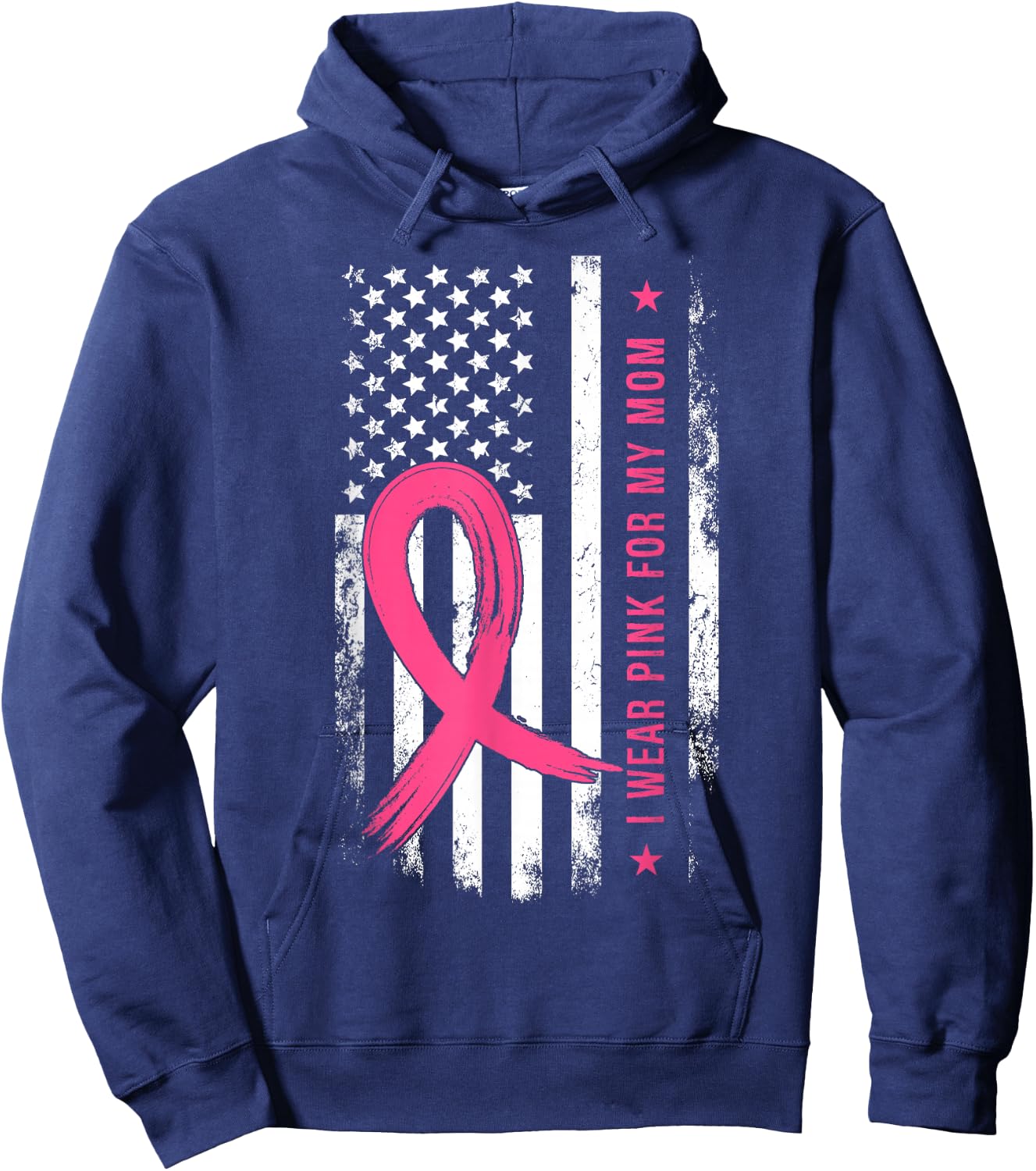 I Wear Pink For My Mom Hoodie - Hoodie | Navy