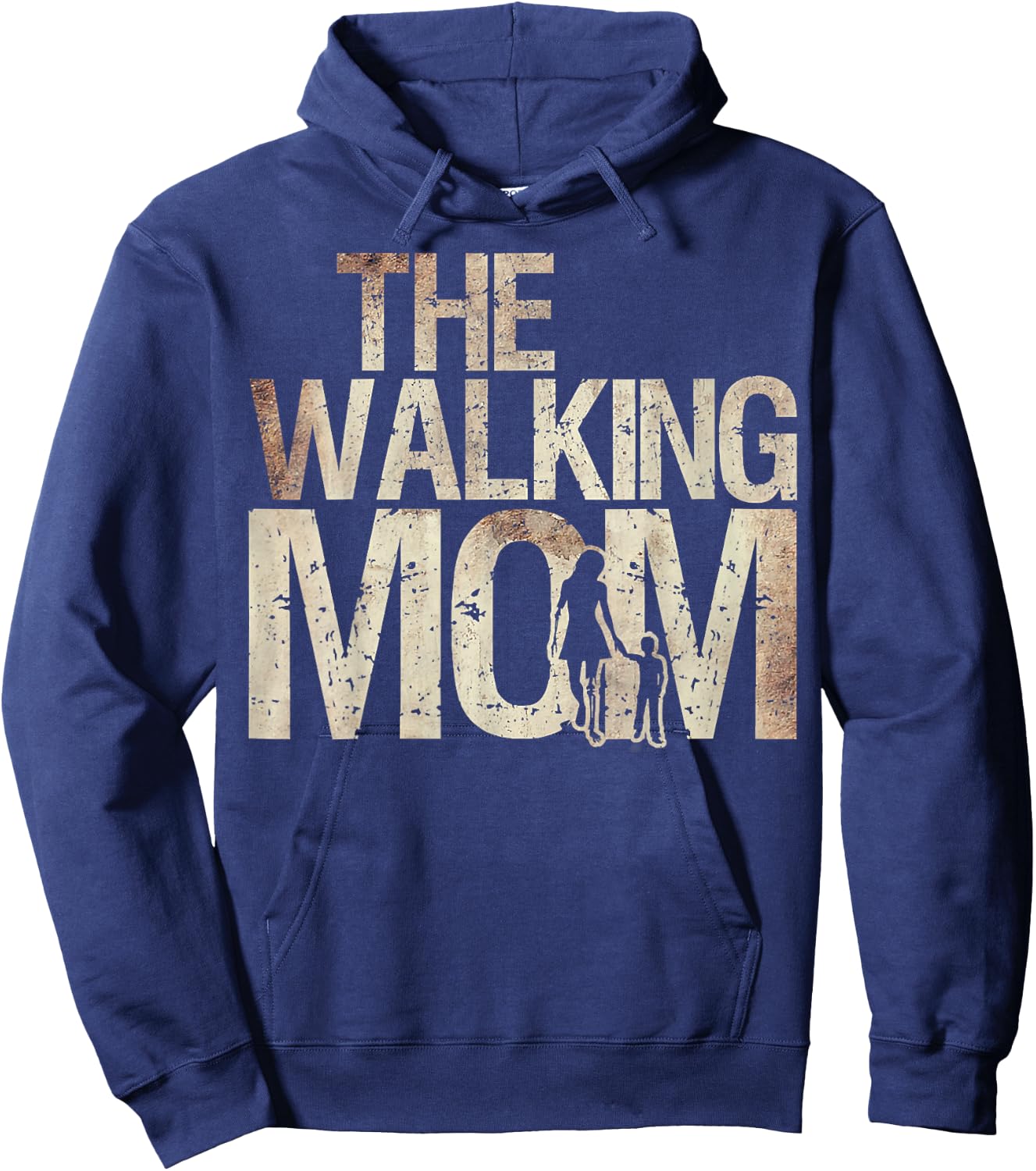Walking Mom Zombie Woman And Kid Mother's Day Hoodie - Hoodie | Navy