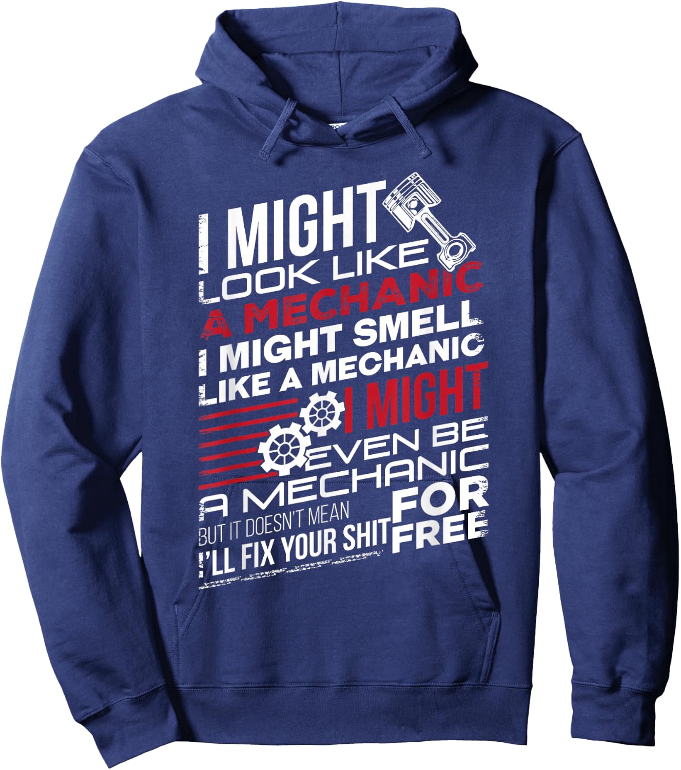 I Smell Like Mechanic Funny Auto Mechanic Dad Father Hoodie - Hoodie | Navy