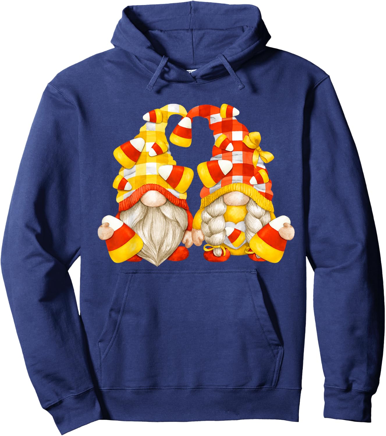 Funny Halloween Candy Corn Decor Cute Candycorn Gnomes Hoodie - Hoodie | Navy