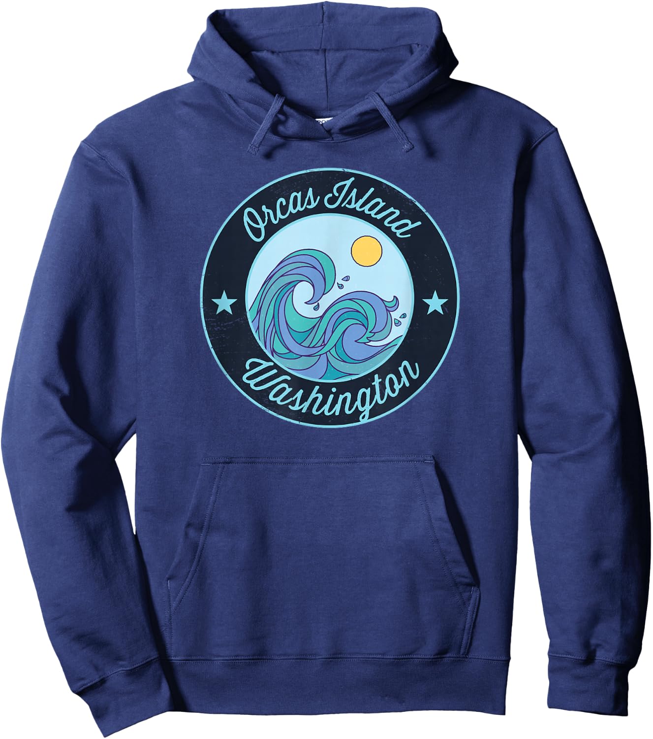 Orcas Island WA Washington Souvenir Nautical Surfer Graphic Hoodie - Hoodie | Navy