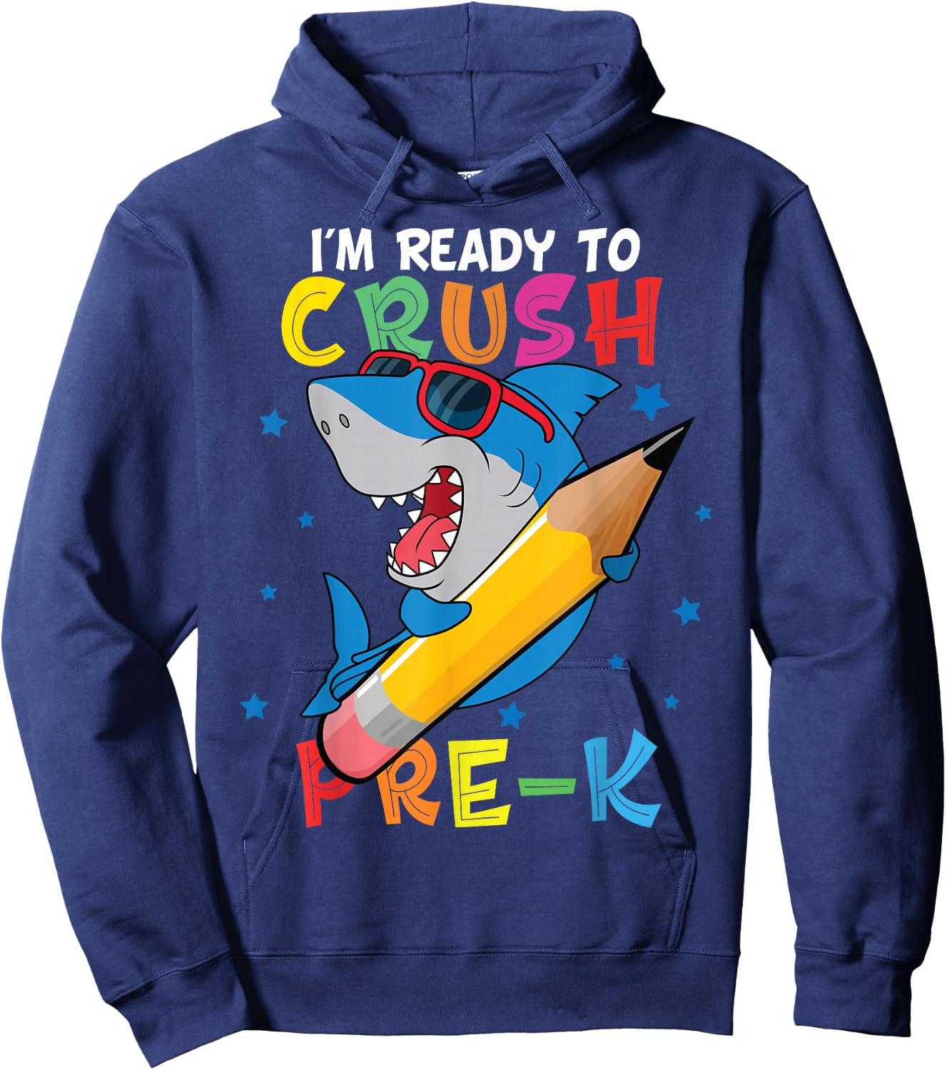 I'm Ready To Crush pre-k Shark Back to School for boy Hoodie - Hoodie | Navy