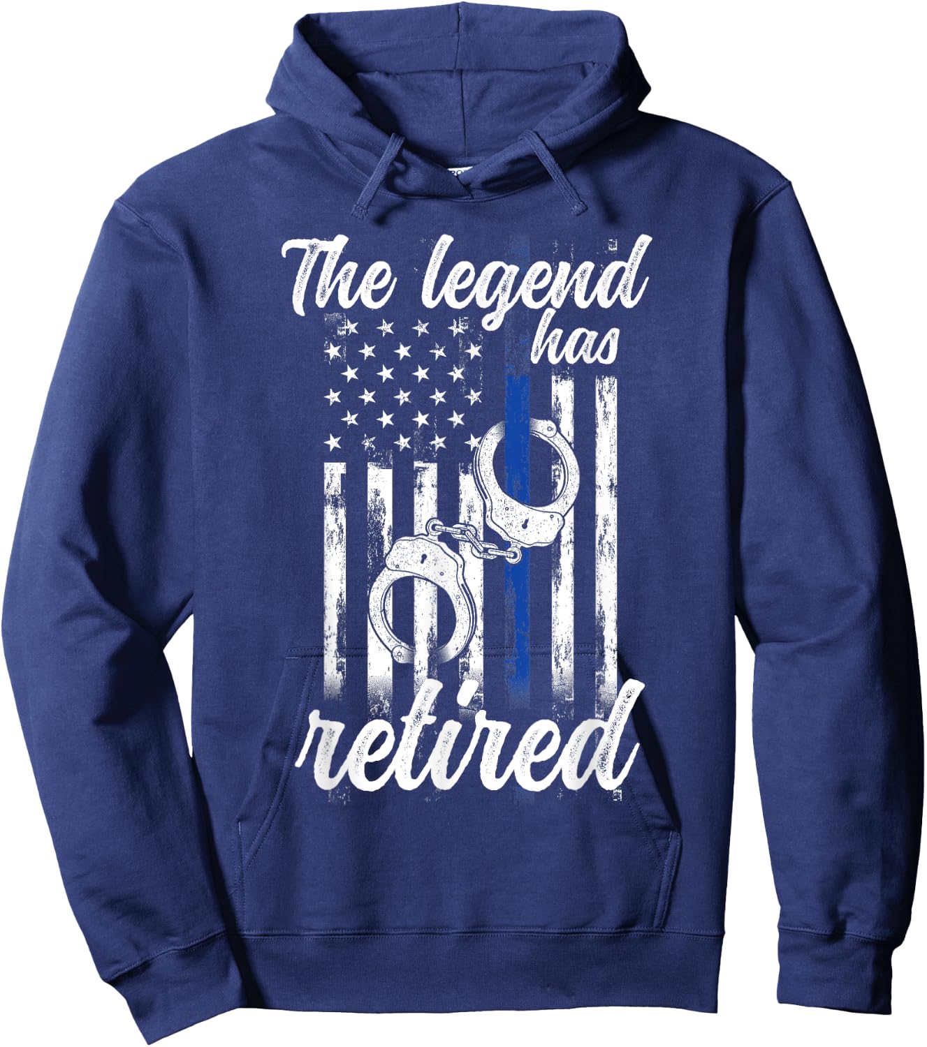The Legend Has Retired Police Officer Retirement Vintage Hoodie - Hoodie | Navy