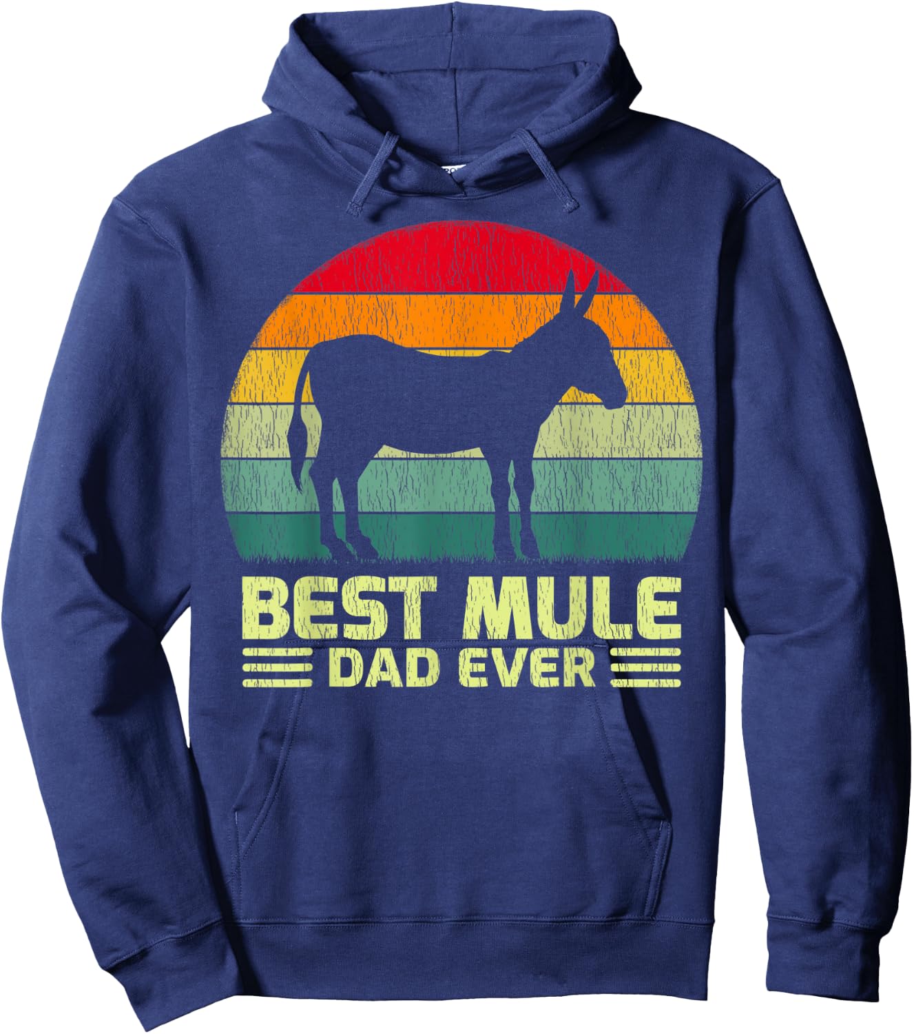 Funny Vintage Best Mule Dad Ever Father's Day Hoodie - Hoodie | Navy