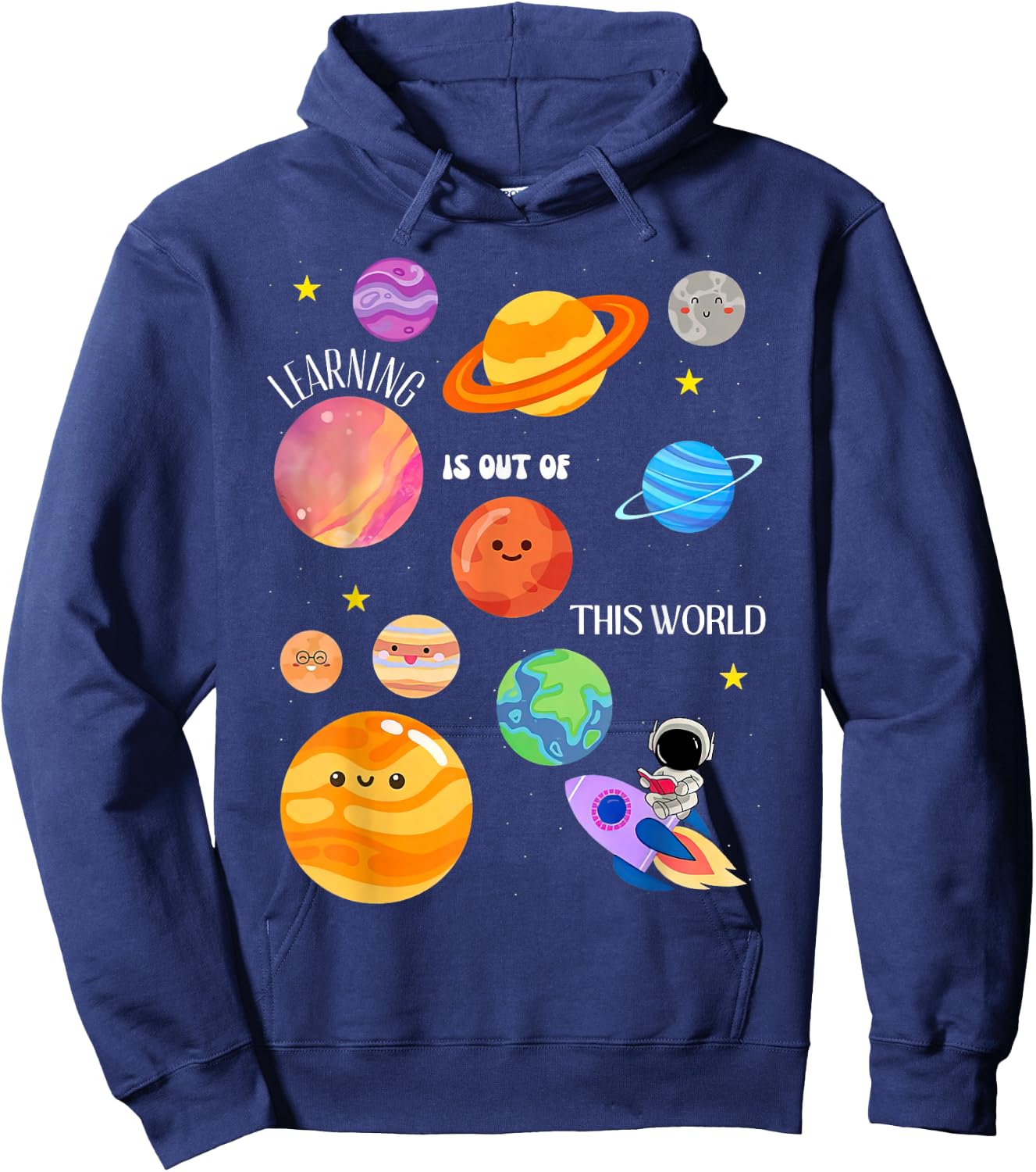 Learning Is Out Of This World Outer Space Science Teacher Hoodie - Hoodie | Navy