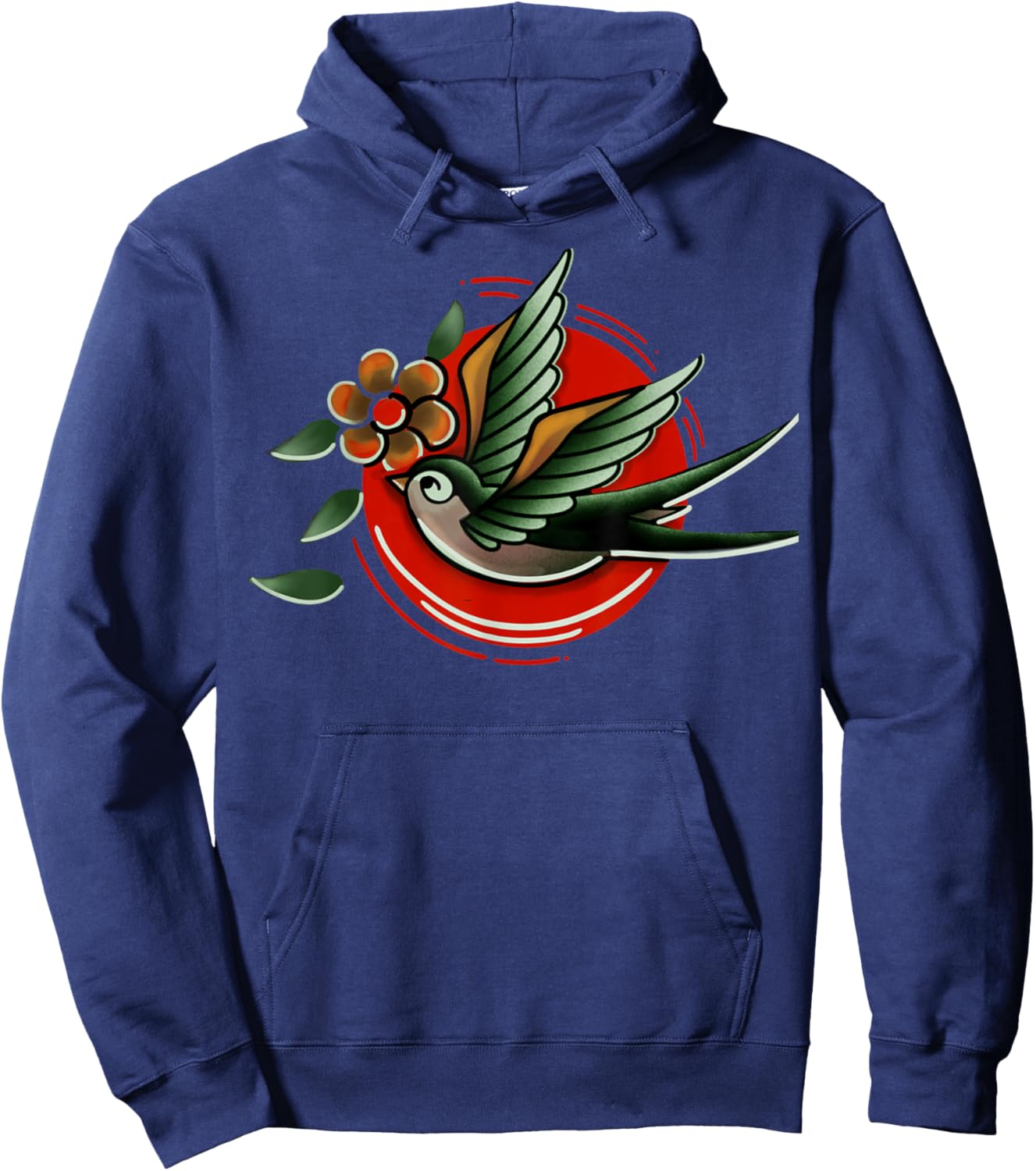 Traditional Swallow, American Old School Bird Hoodie - Hoodie | Navy