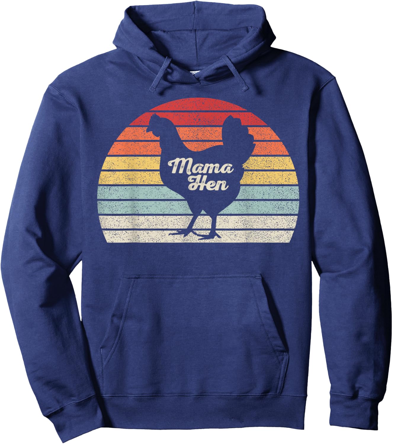 Vintage Retro Mother's Day Mama Hen Chicken Mom Farm Hoodie - Hoodie | Navy