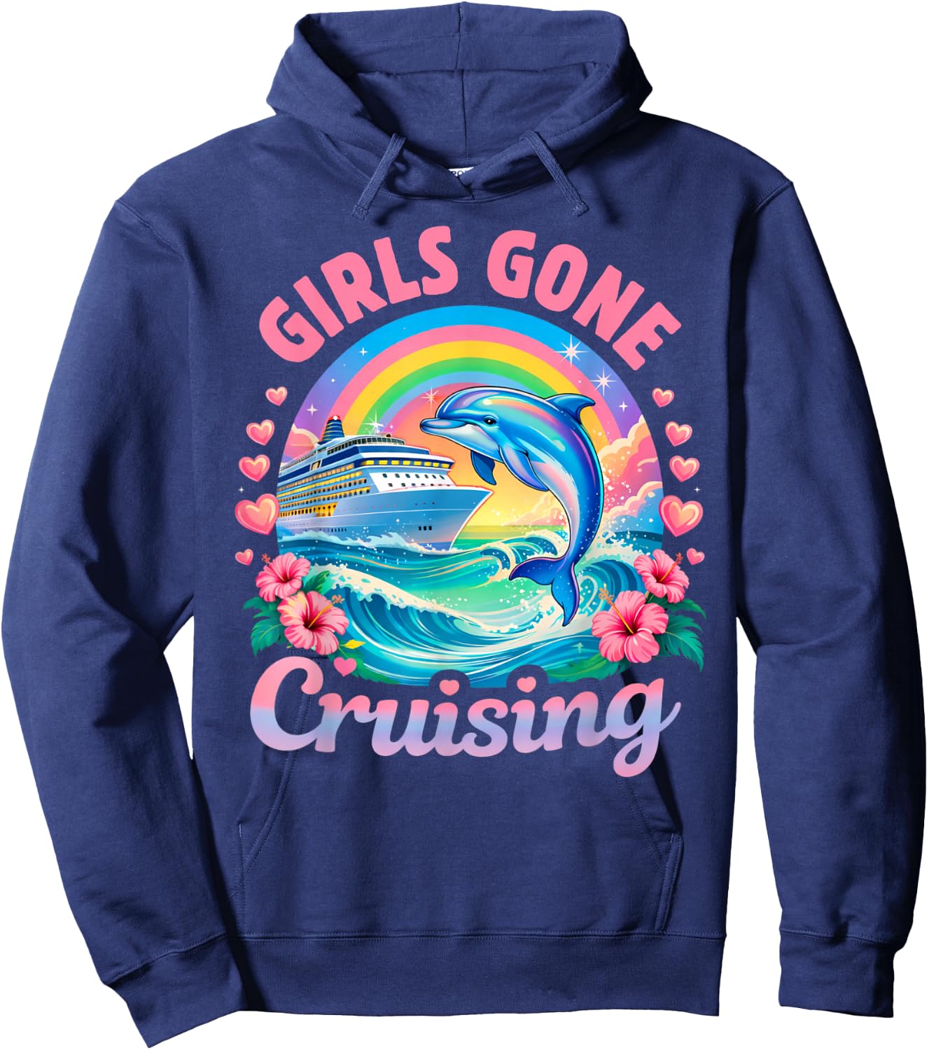 Girls Gone Cruising Women Cruise Vacation Bestie Trip Hoodie - Hoodie | Navy