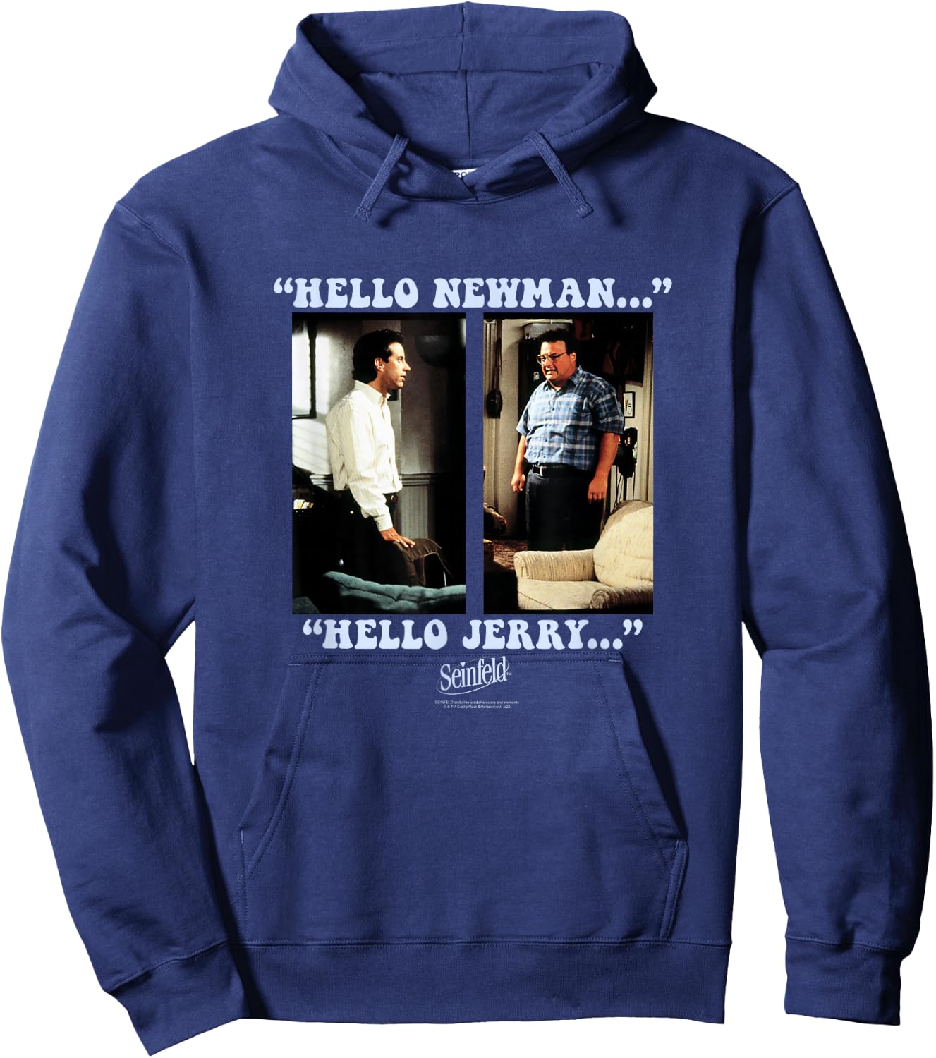 Seinfeld Newman and Jerry Face Off Funny 90's TV Show Hoodie - Hoodie | Navy