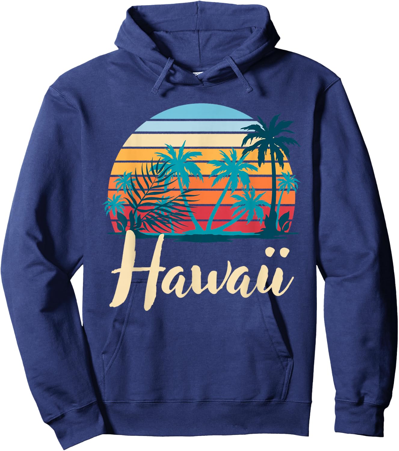 Hawaiian Summer Tropical Summer Holiday Retro Hawaii Hoodie - Hoodie | Navy