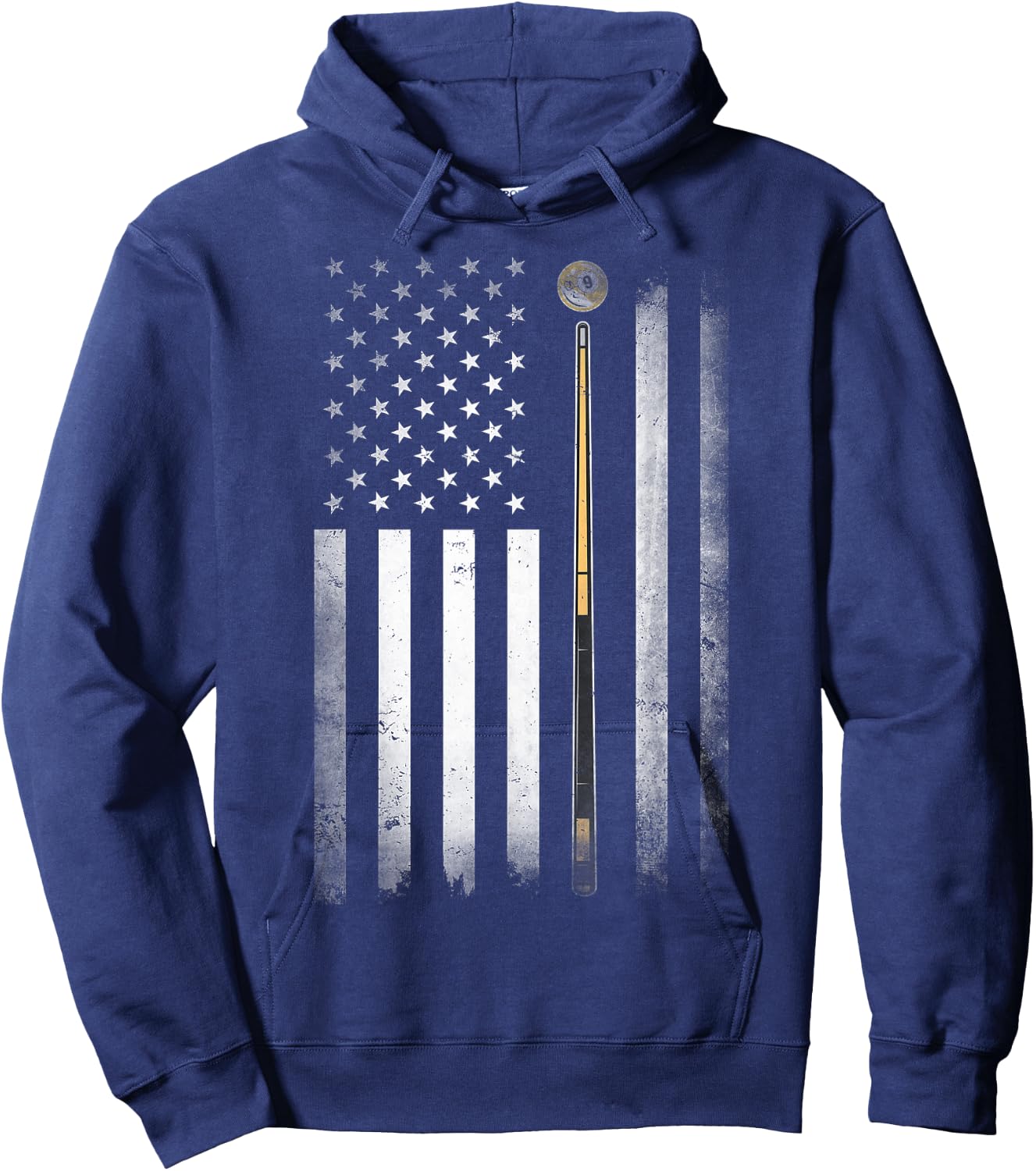 Billiards Pool Player Table USA US American Flag Hoodie - Hoodie | Navy