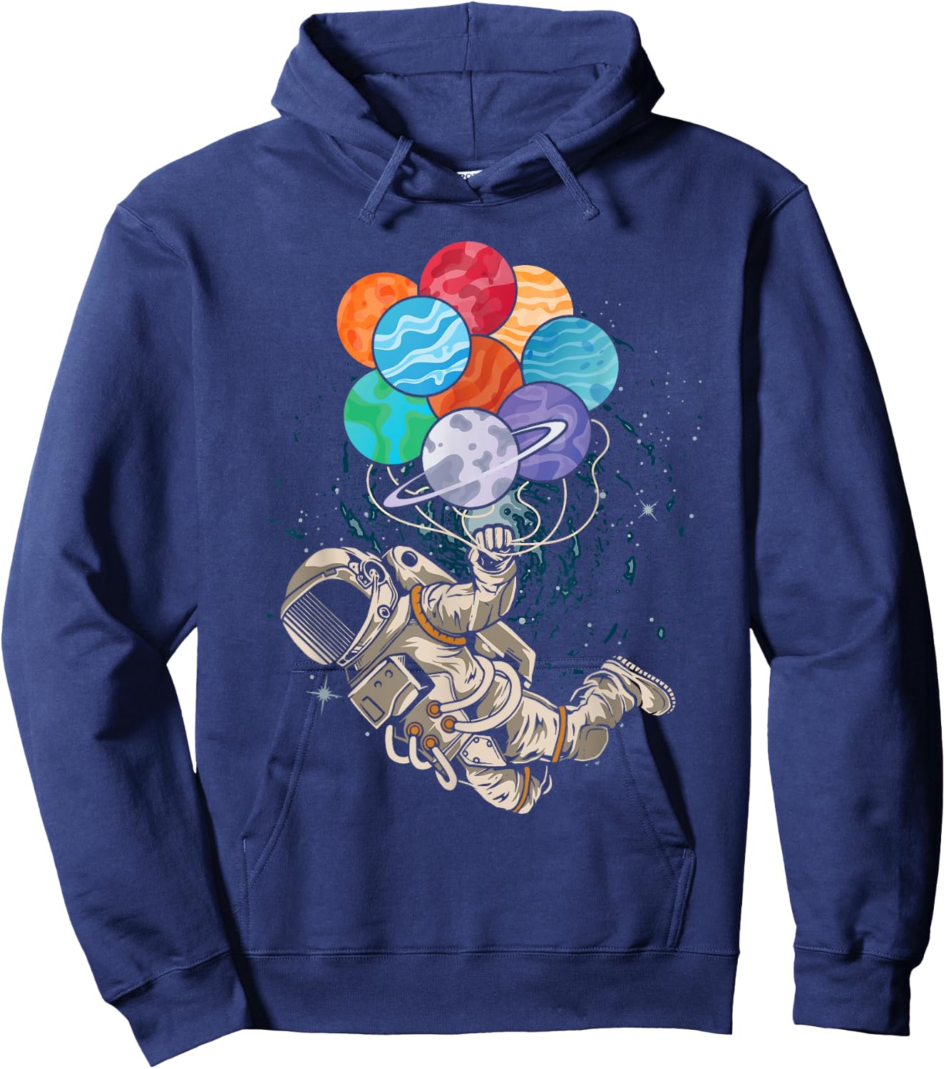 Astronaut And Planets - Planets Galaxy Star Space Hoodie - Hoodie | Navy