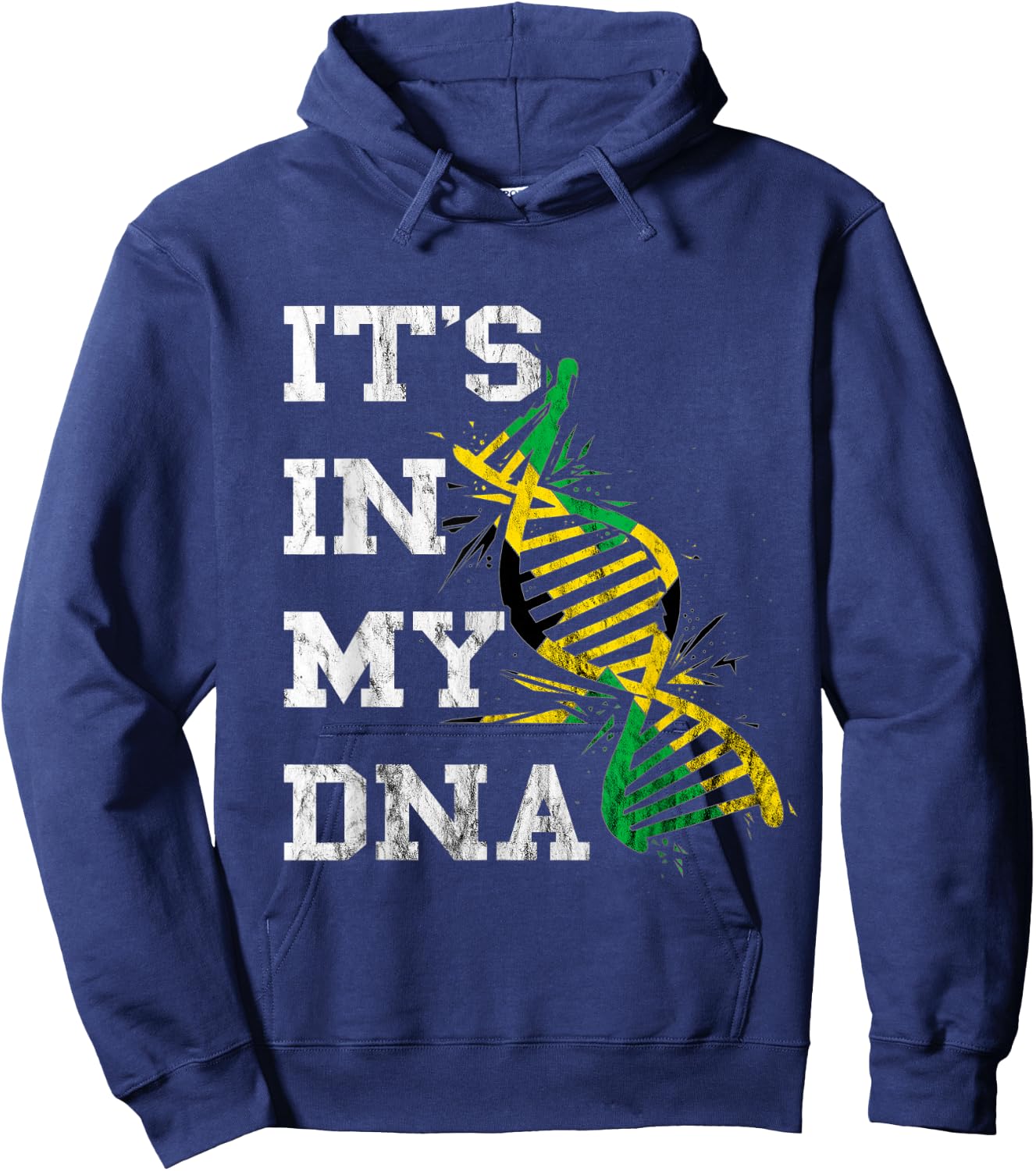Jamaica It's in My DNA Jamaican Pride Roots Caribbean Hoodie - Hoodie | Navy