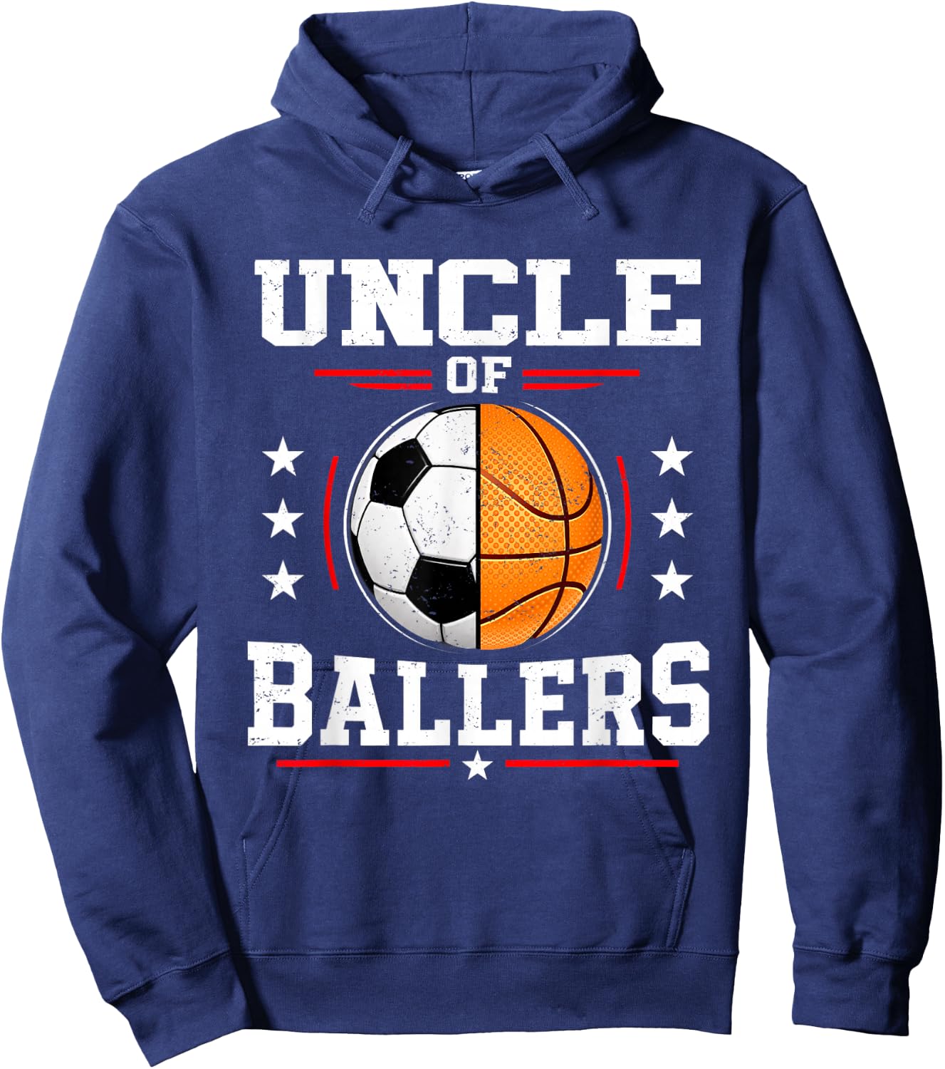Uncle of Ballers Basketball Soccer Uncle Hoodie - Hoodie | Navy