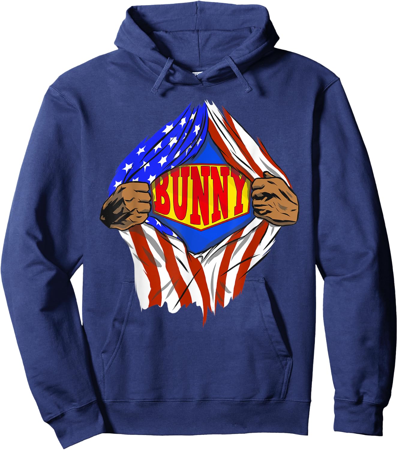 Funny Super Bunny Hero Family Hoodie - Hoodie | Navy