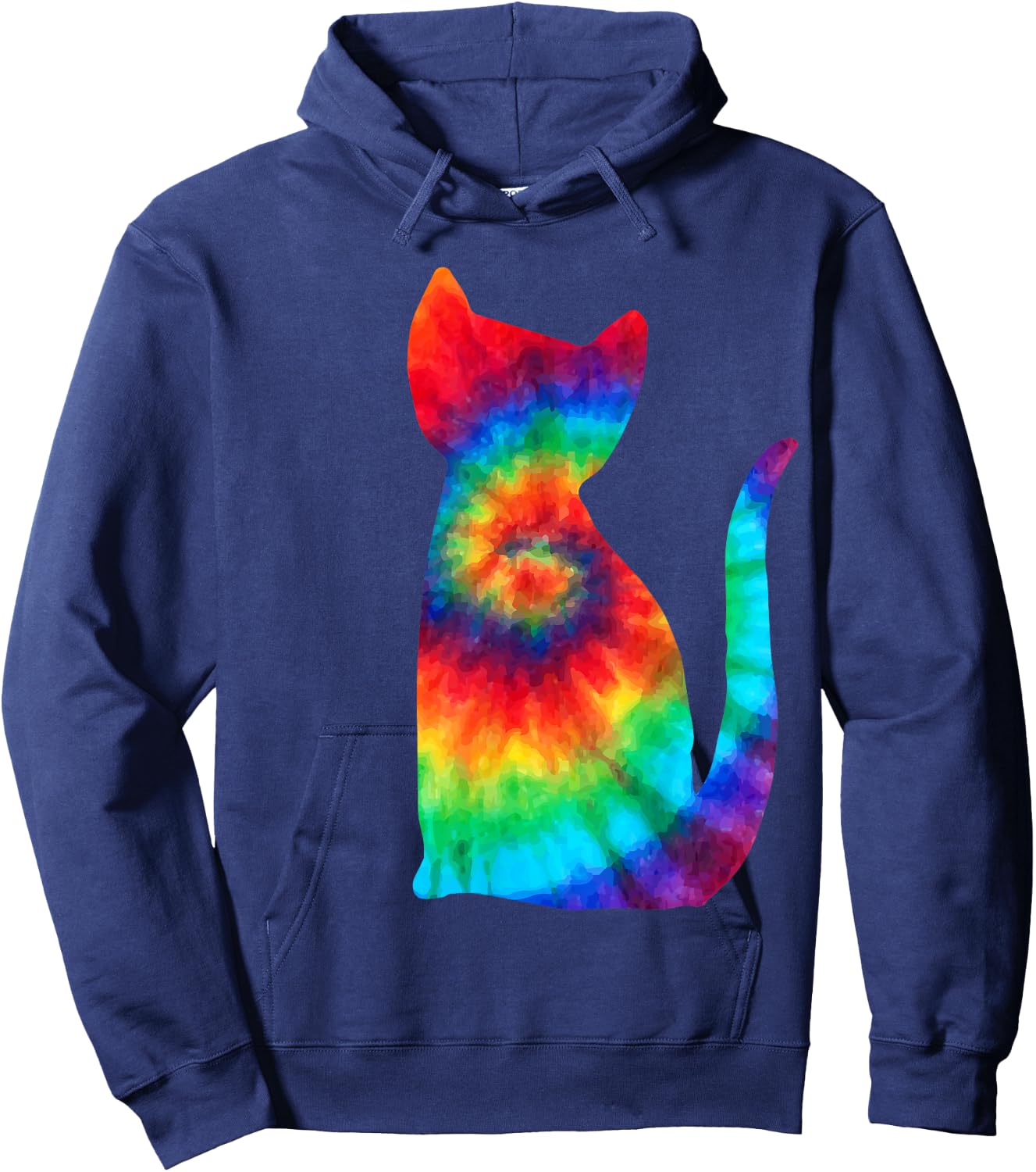Tie Dye Cat Shirt | Colorful Tye Dye Kitten Hoodie - Hoodie | Navy