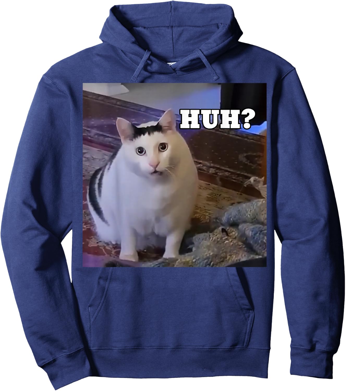 Meme Huh Cat Hoodie - Hoodie | Navy