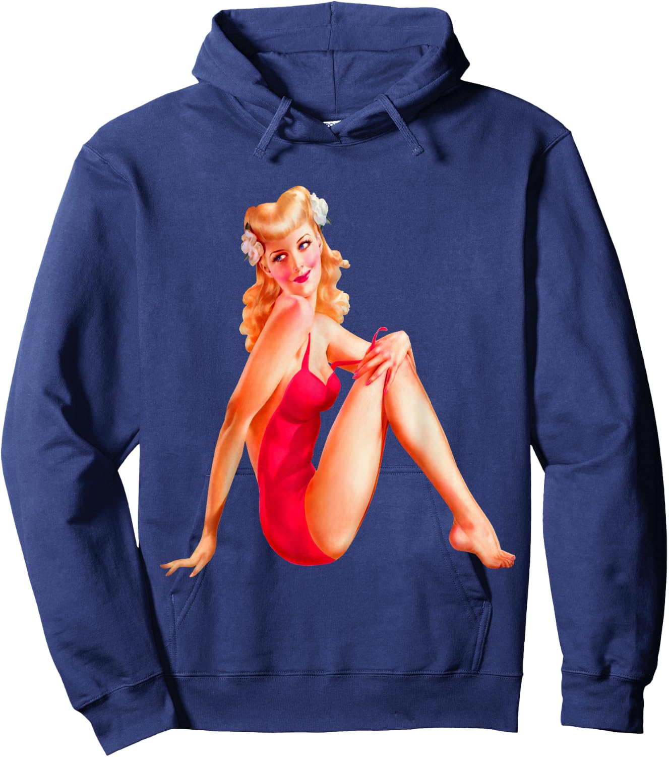 Vintage WW2 Pinup Girl Pop Art Mechanic Shop Calendar Pinups Hoodie - Hoodie | Navy
