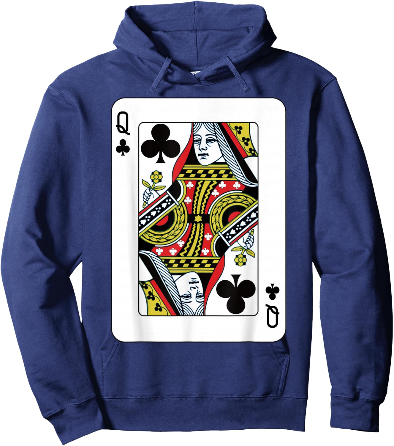 Queen of the Clubs at the Card Poker Hoodie - Hoodie | Navy