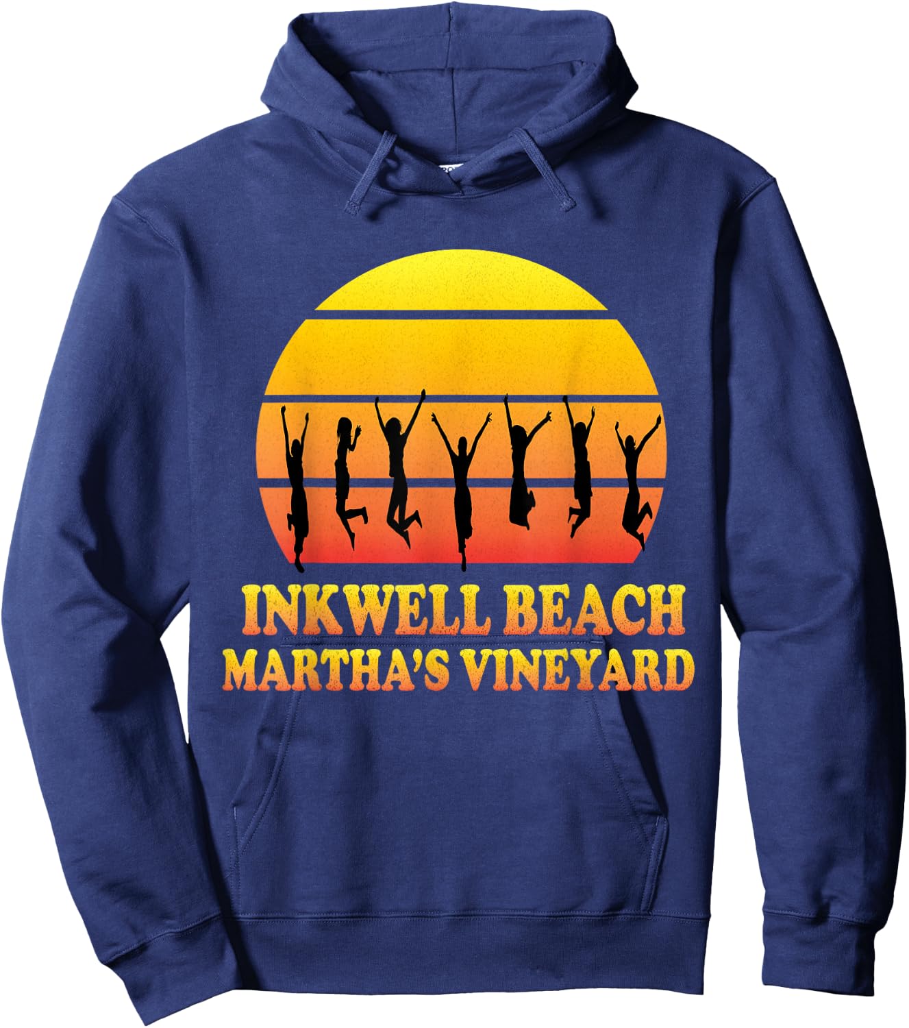 Inkwell Beach, Oak Bluffs, Martha's Vineyard, MA, Vintage Hoodie - Hoodie | Navy