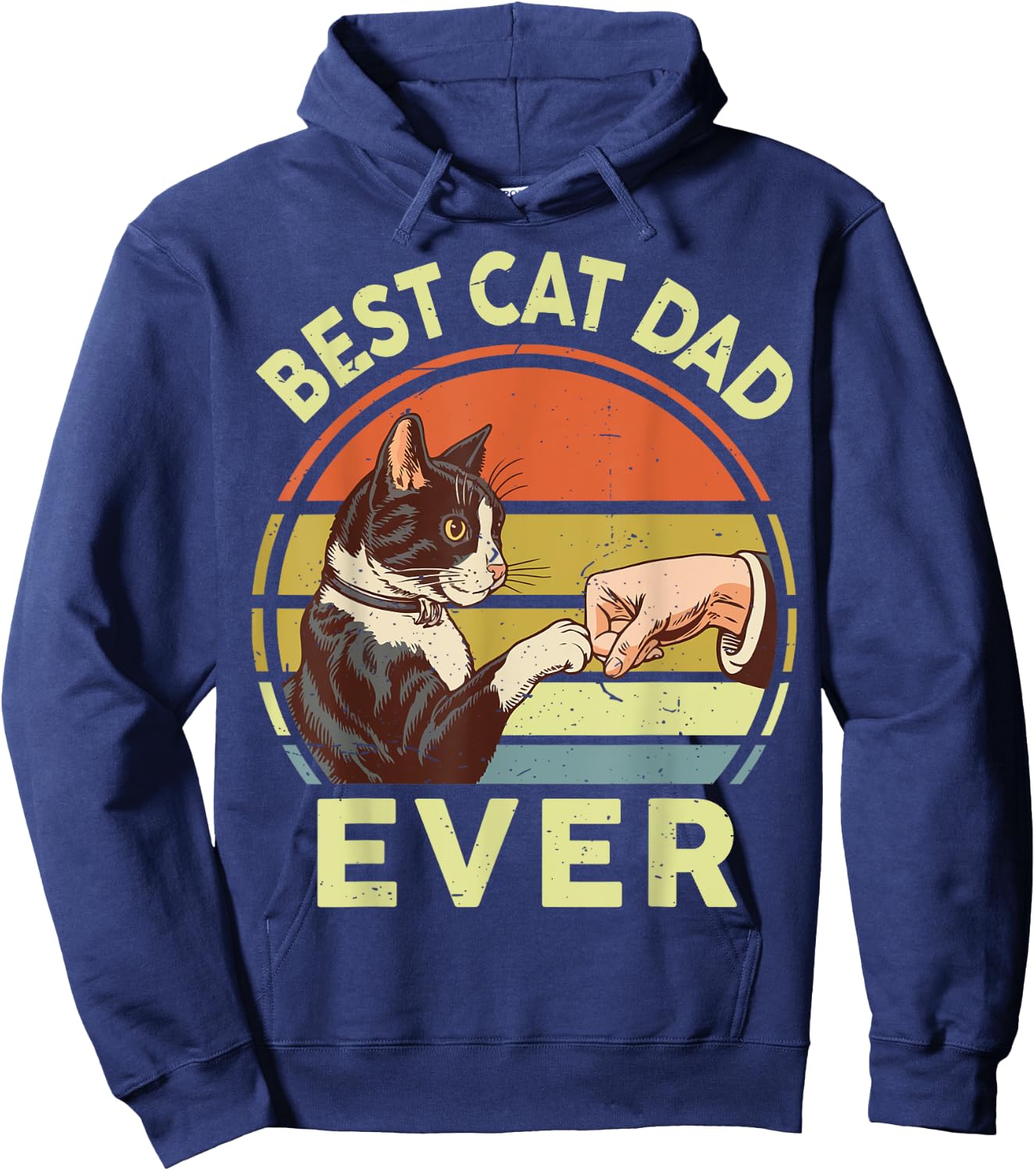 Best Cat Dad Ever Tuxedo Daddy Father Day Gift from Wife Women Kids Hoodie - Hoodie | Navy
