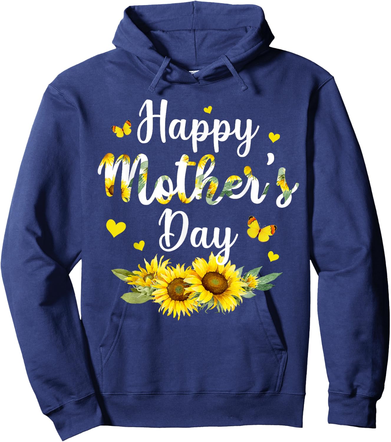 Happy Mother's Day With Cute Sunflower Mothers Day Women Hoodie - Hoodie | Navy