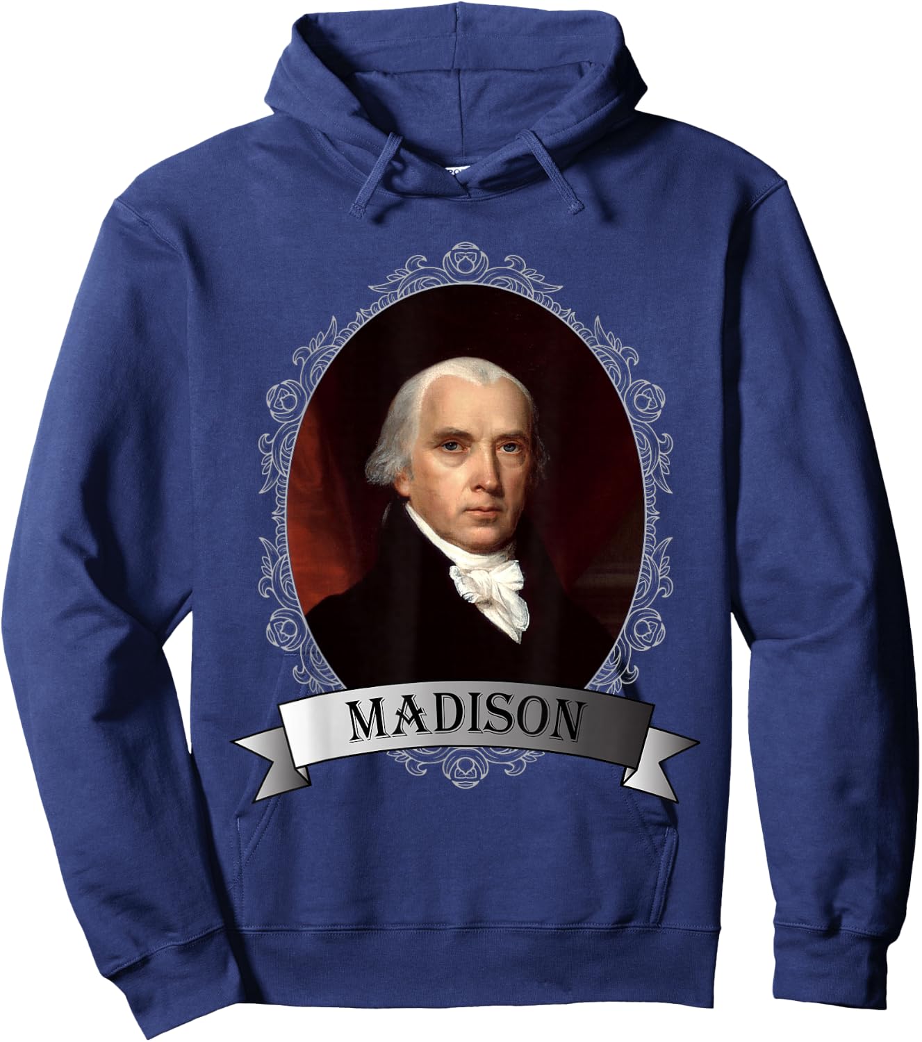 President James Madison Portrait Hoodie - Hoodie | Navy
