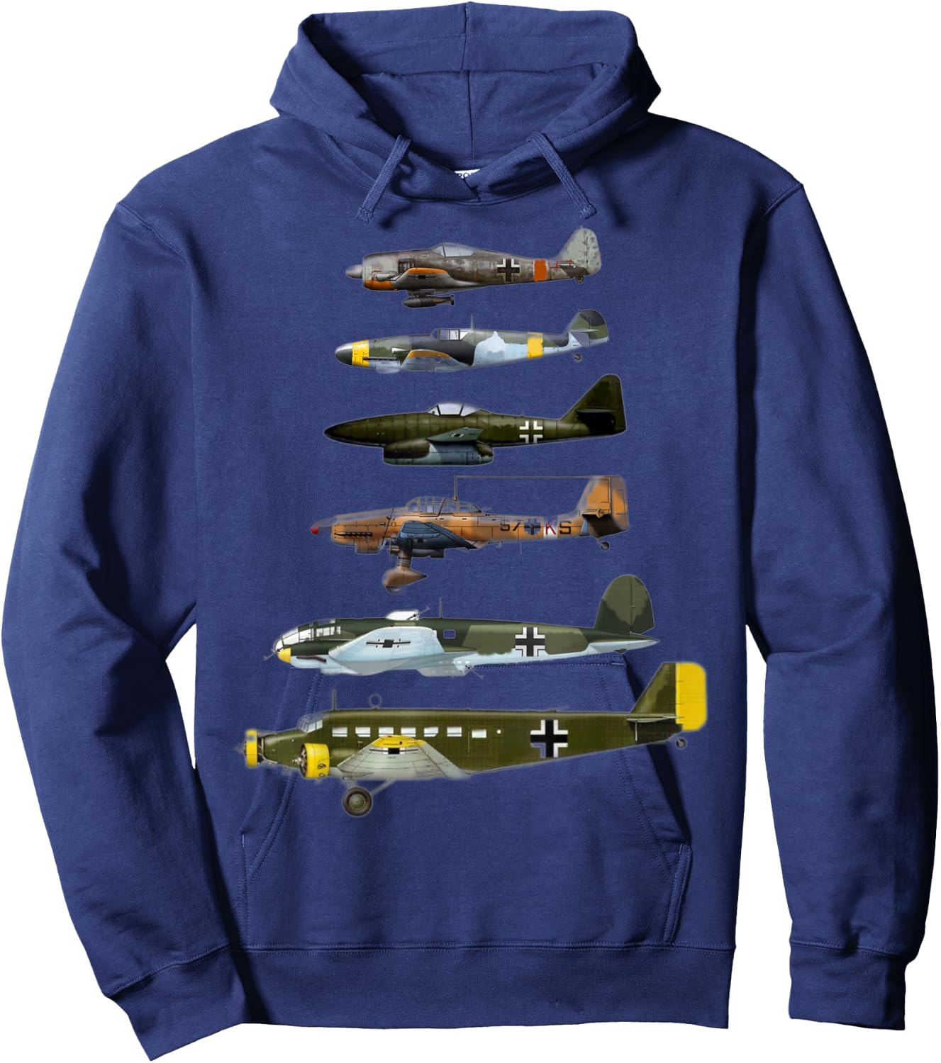 WW2 German Warplanes JU-87 Stuka ME 262 Hoodie - Hoodie | Navy