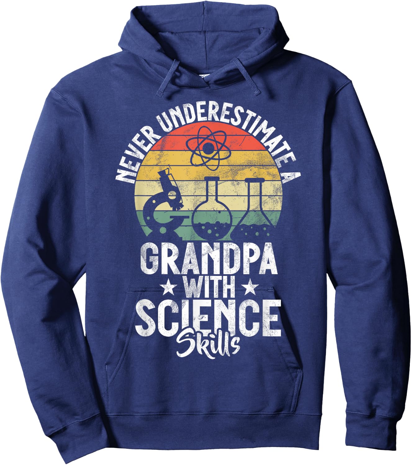 Never underestimate a Grandpa with Science Skills Scientist Hoodie - Hoodie | Navy