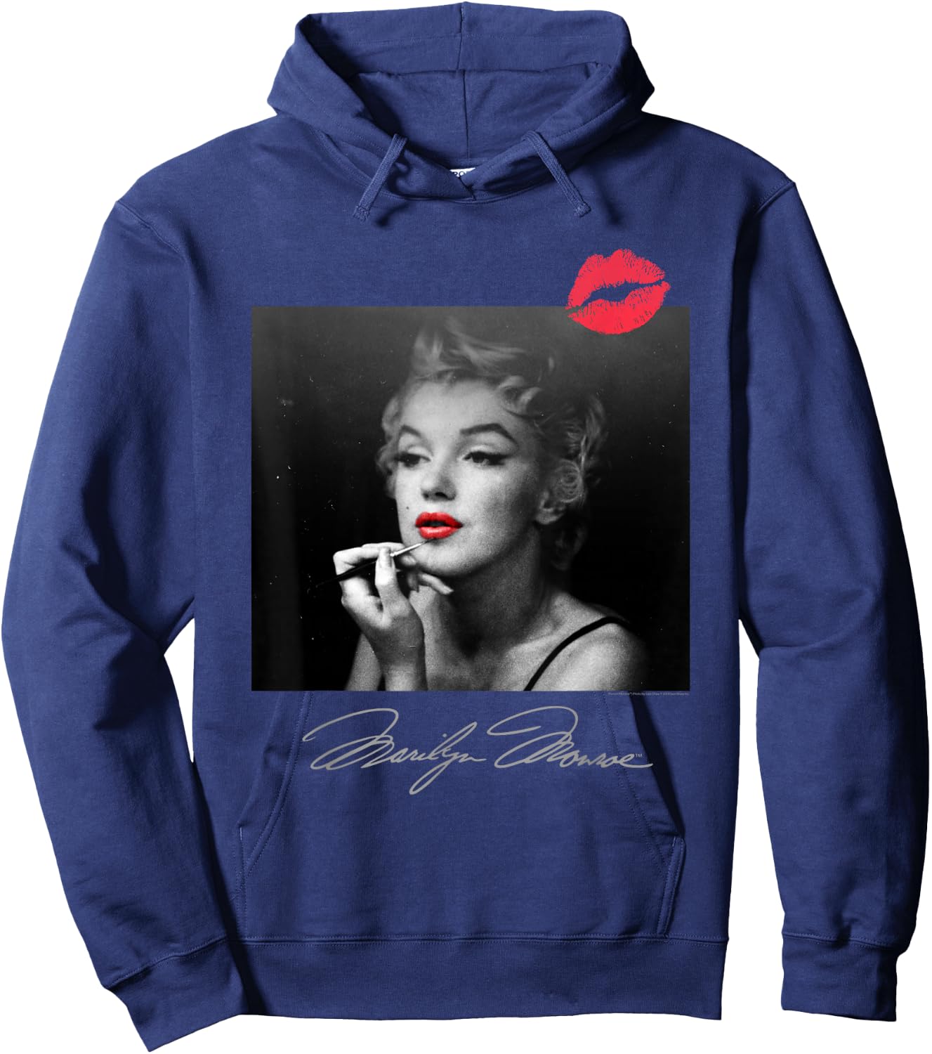 Marilyn Monroe Makeup Room Kiss Small Hoodie - Hoodie | Navy
