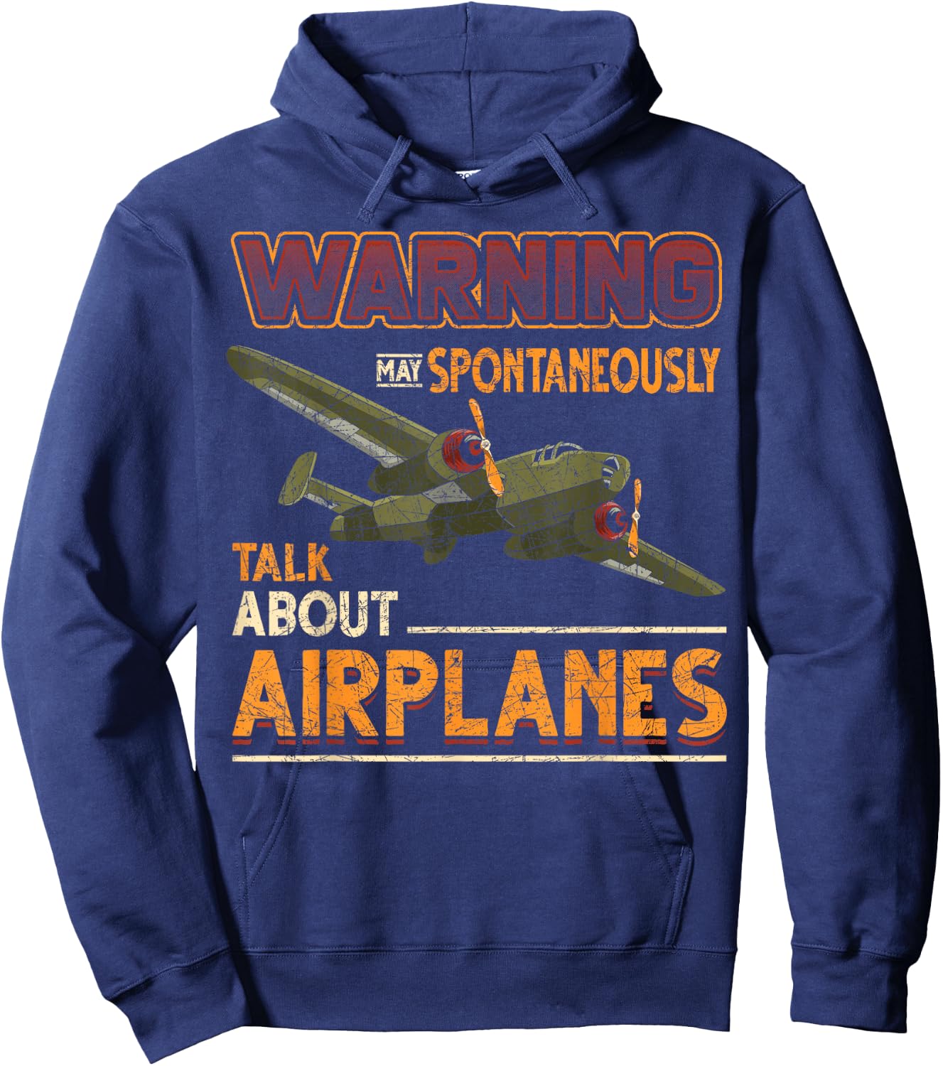 Attention I may speak spontaneously about aircraft pilot Hoodie - Hoodie | Navy