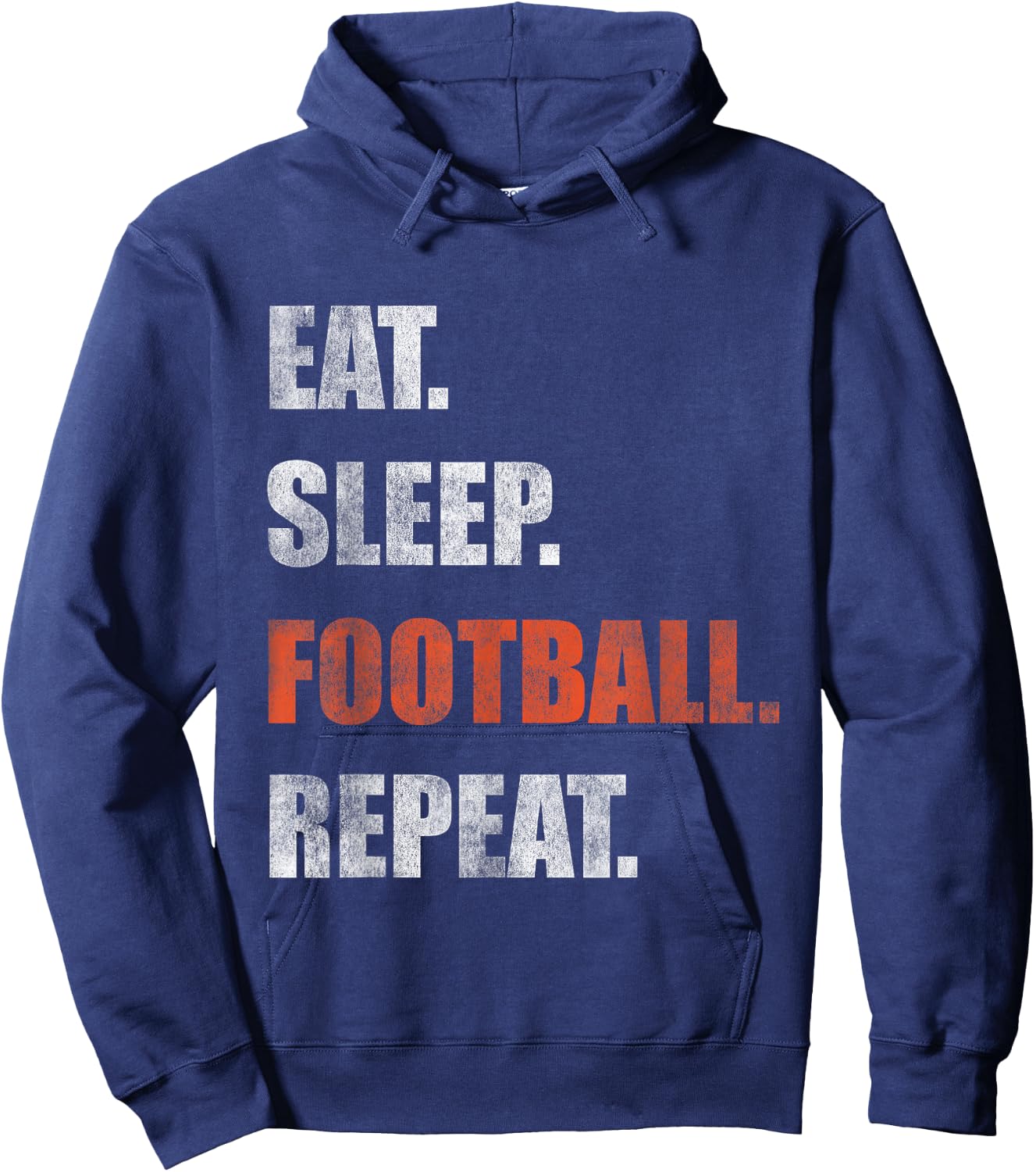 Eat Sleep Football Repeat Hoodie - Hoodie | Navy