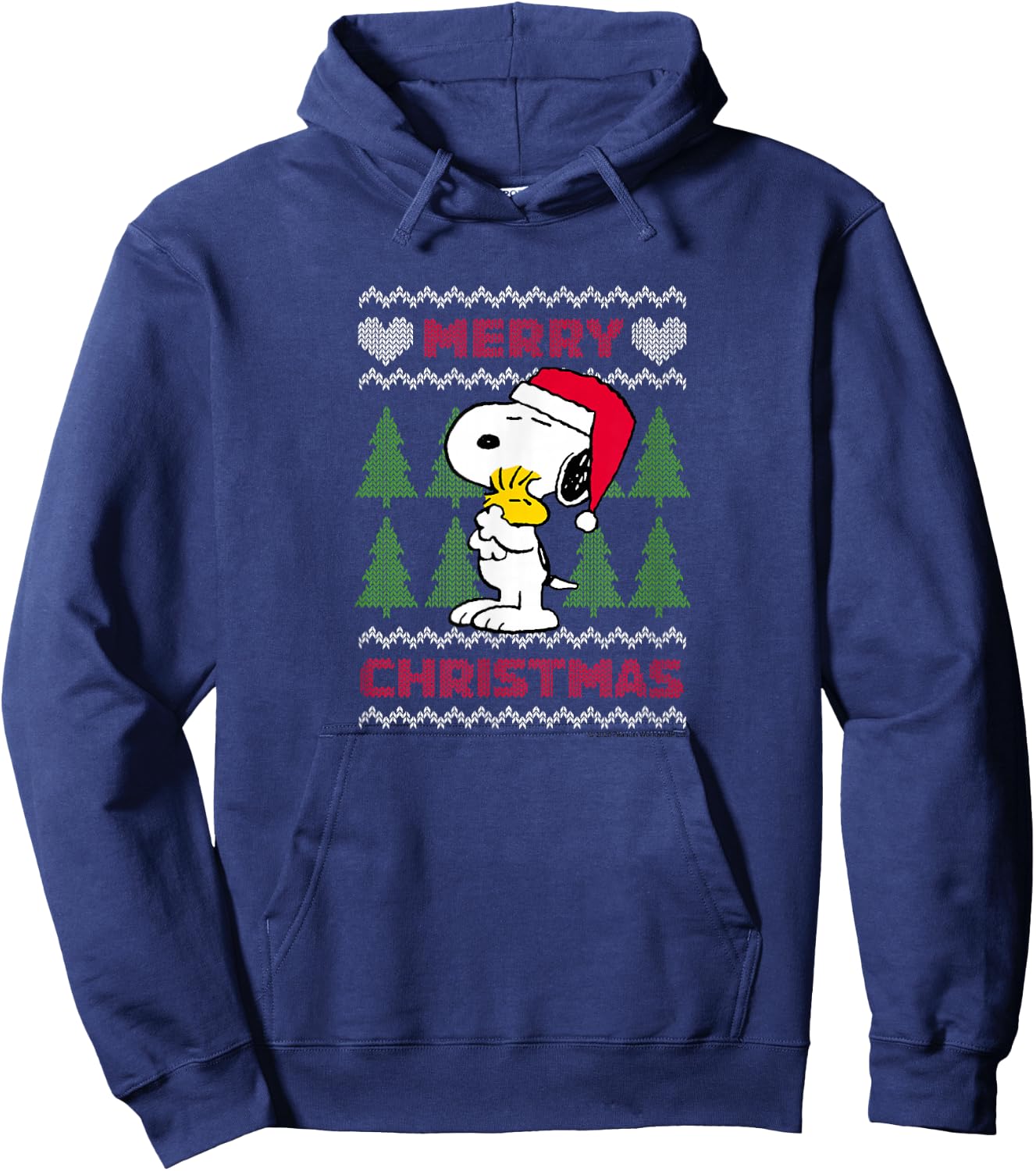 Peanuts - Christmas Snoopy Sweater Hoodie - Hoodie | Navy