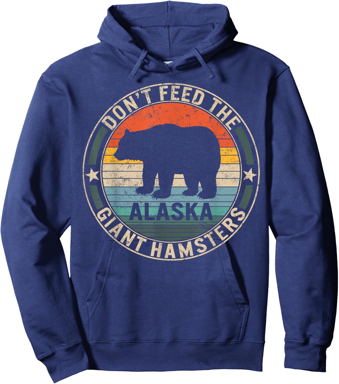 Alaska Grizzly Bear Do not Feed The Giant Hamsters Kodiak Hoodie - Hoodie | Navy