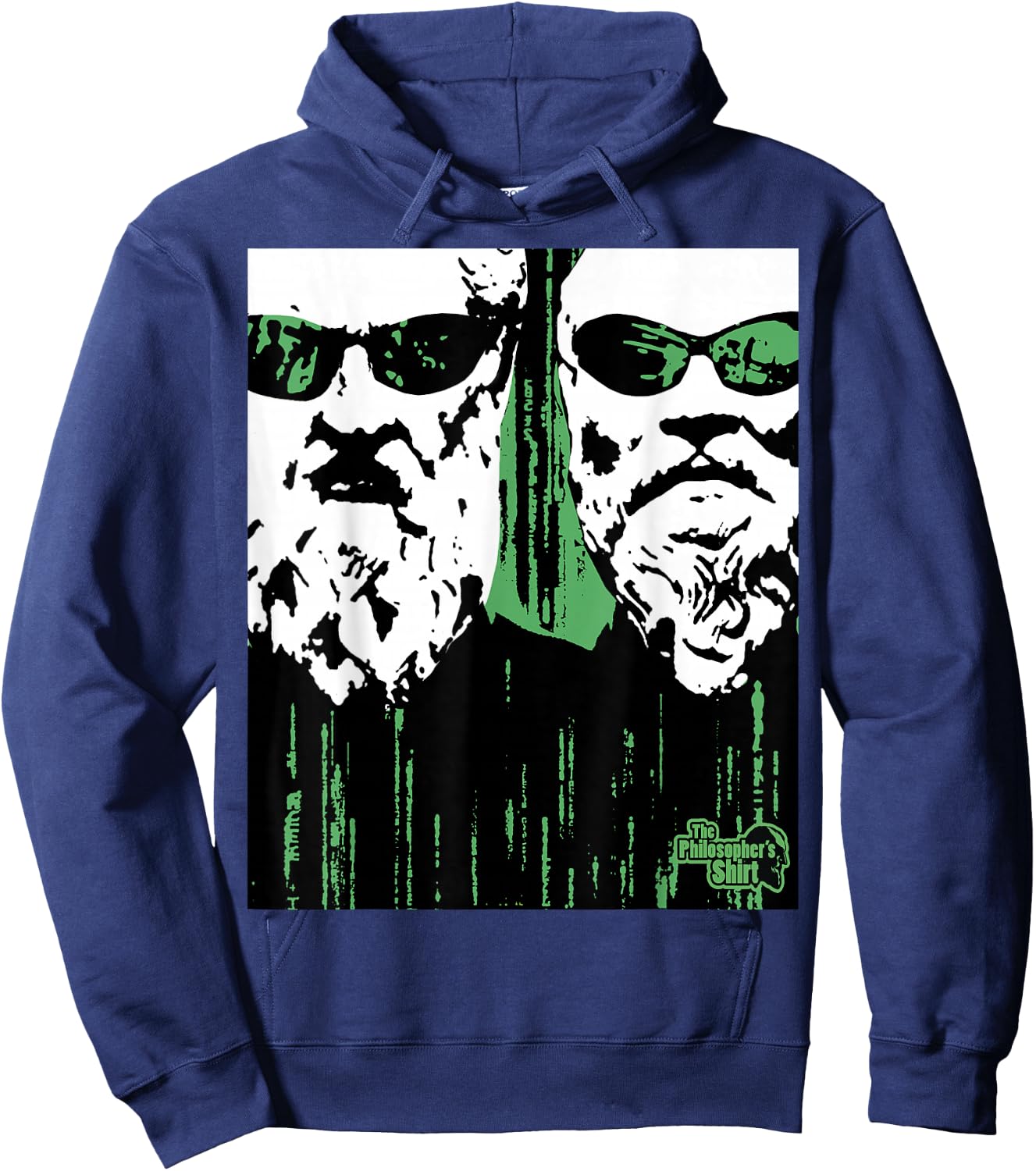 Plato and Socrates Matrix Cave Allegory - Philosopher Shirt Hoodie - Hoodie | Navy
