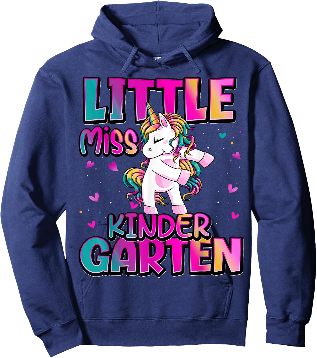 Little Miss Kindergarten Back To School Girls Kindergarten Hoodie - Hoodie | Navy