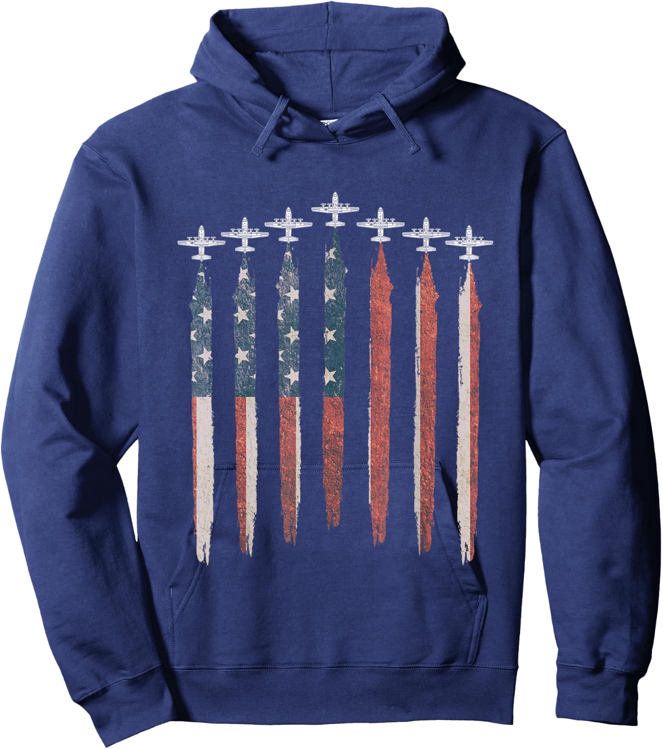 C-130 Hercules Gunship Military Aircraft American Flag C130 Hoodie - Hoodie | Navy