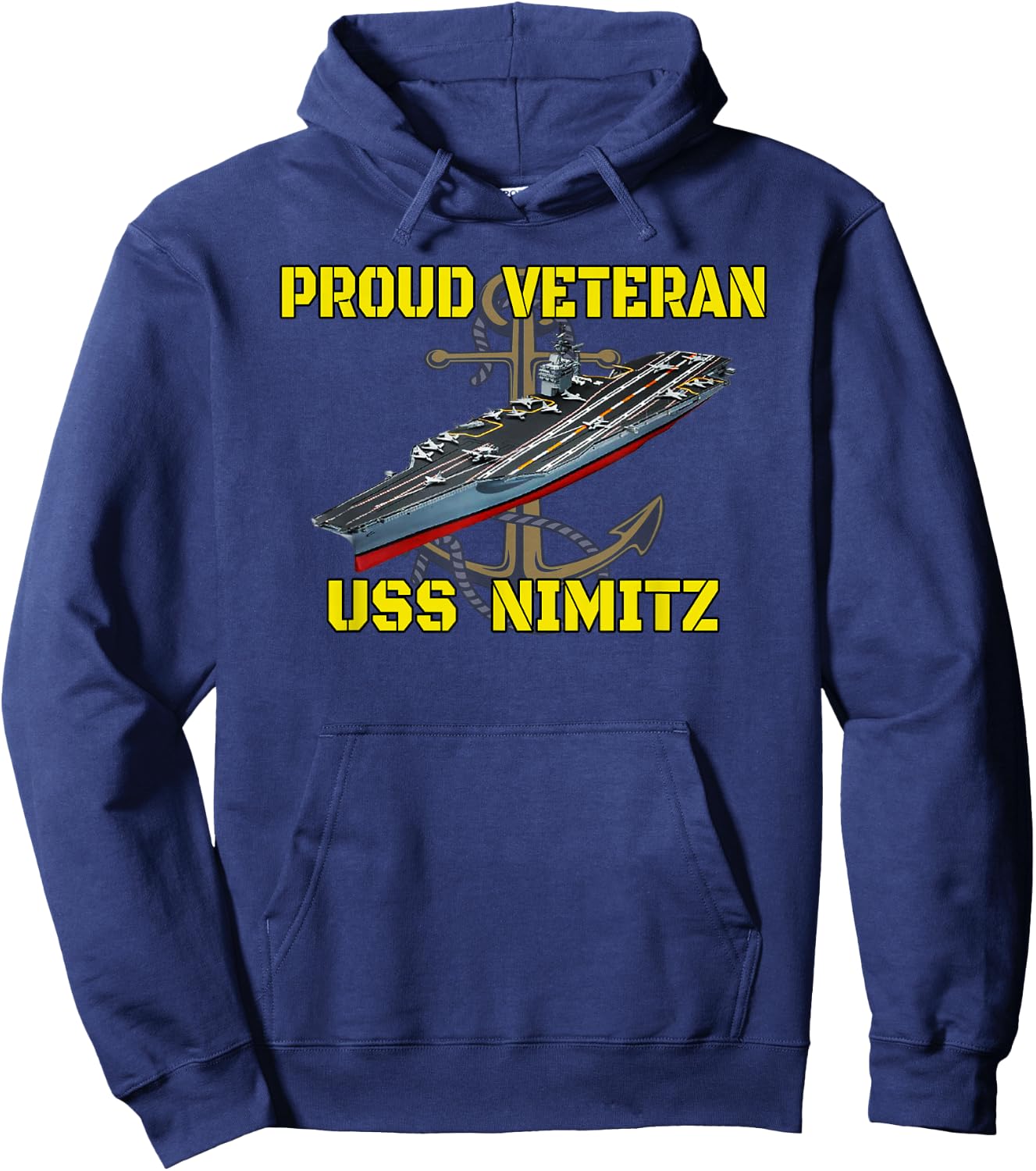 Aircraft Carrier USS Nimitz Veterans Day Fathers Day Grandpa Hoodie - Hoodie | Navy