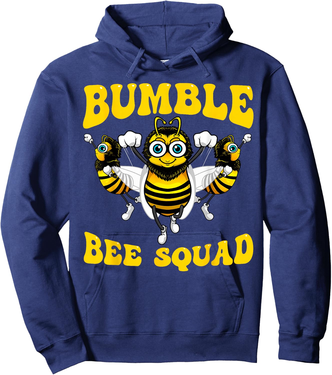 Funny Bumble Bee Design For Kids Men Women Bee Squad Buddies Hoodie - Hoodie | Navy