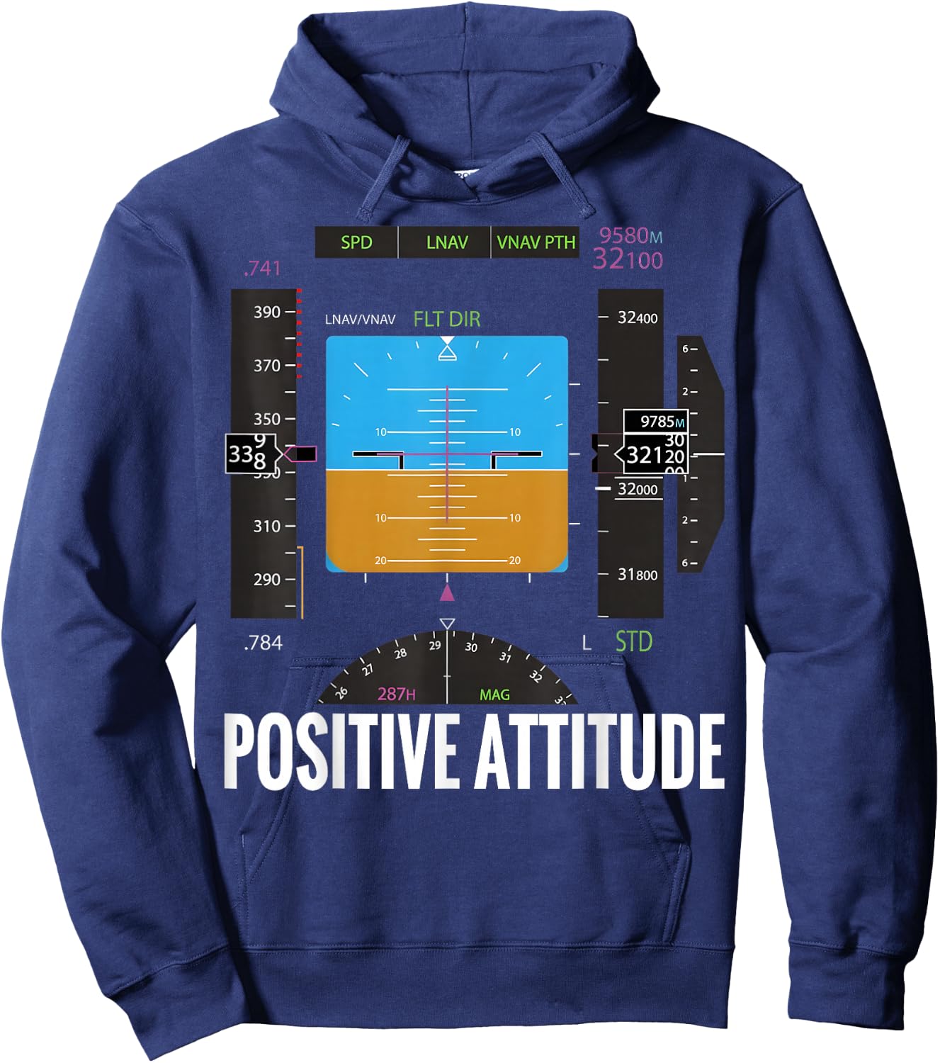 Positive Attitude Aviation Pilot Hoodie - Hoodie | Navy